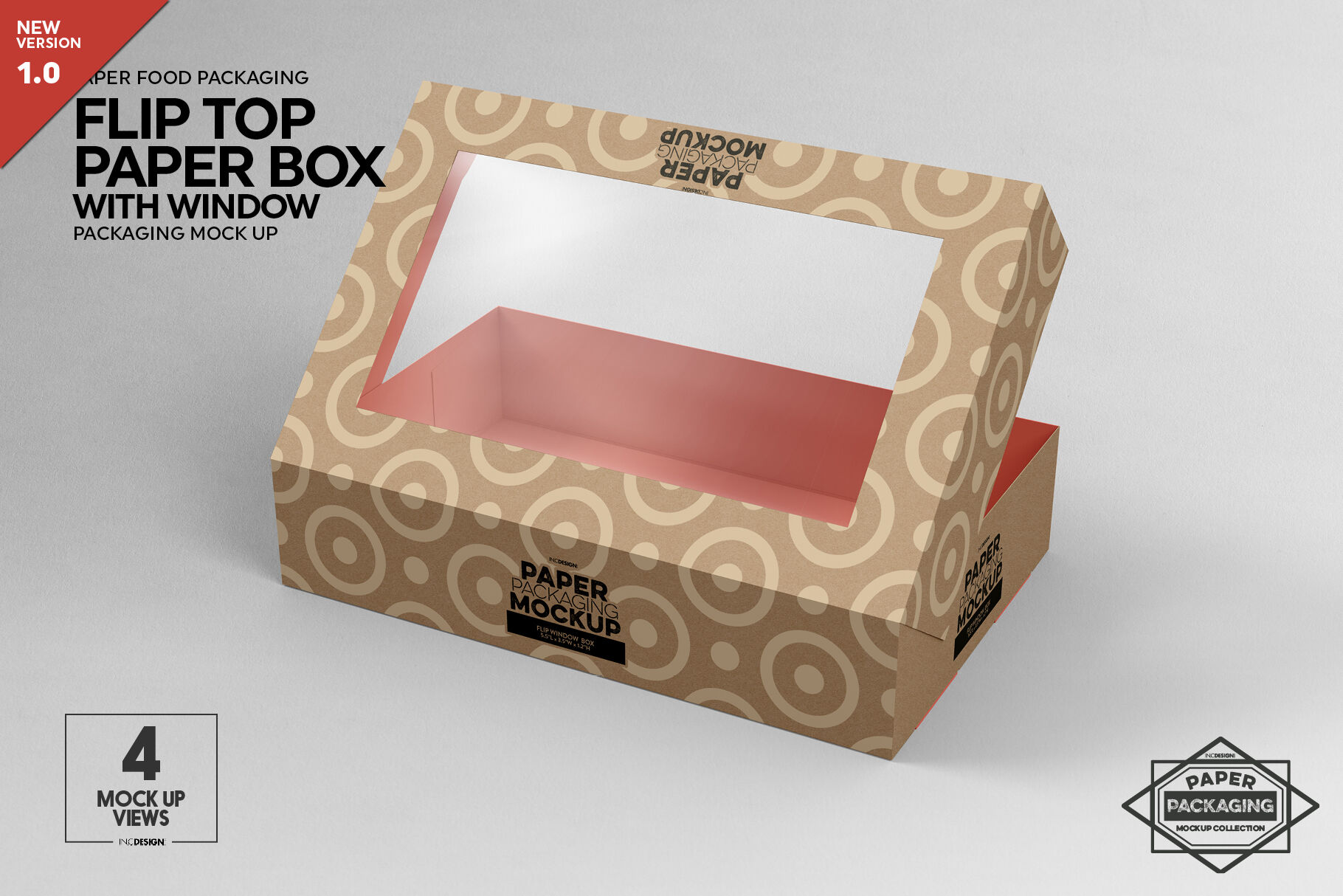 Download Paper Flip Top Box With Window Packaging Mockup By Inc Design Studio Thehungryjpeg Com