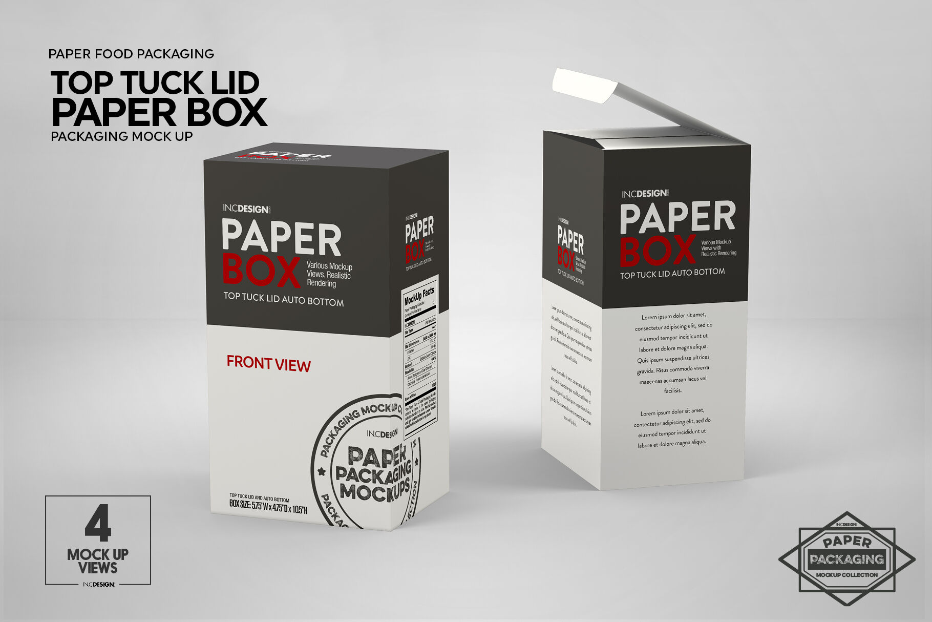 Download Paper Top Lid Tuck Box Mockup By Inc Design Studio Thehungryjpeg Com
