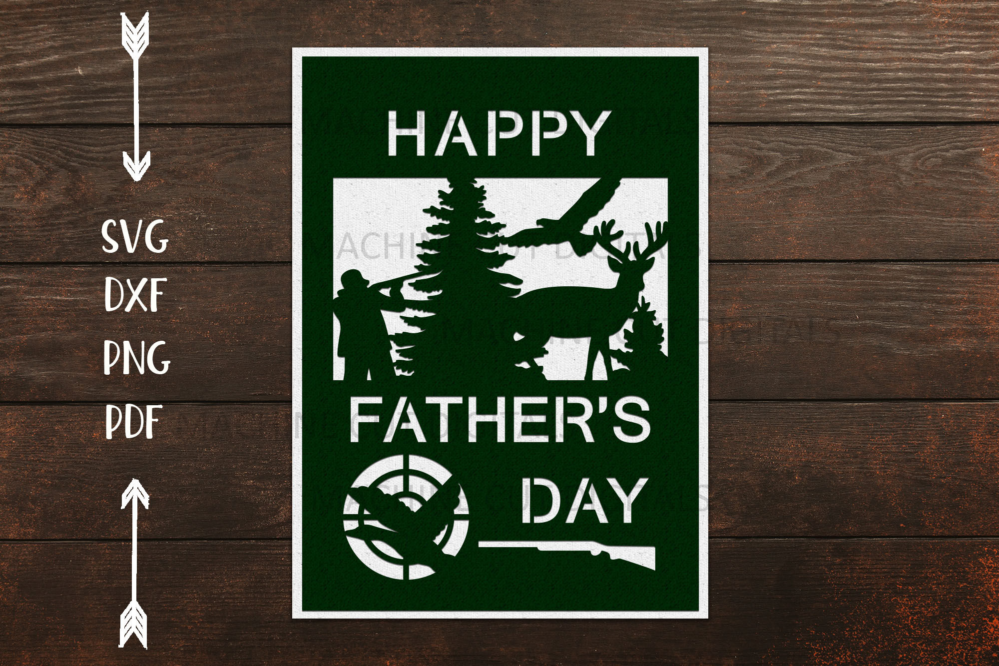 Download Hunting Fathers day card for paper laser cut out cricut svg By kArtCreation | TheHungryJPEG.com
