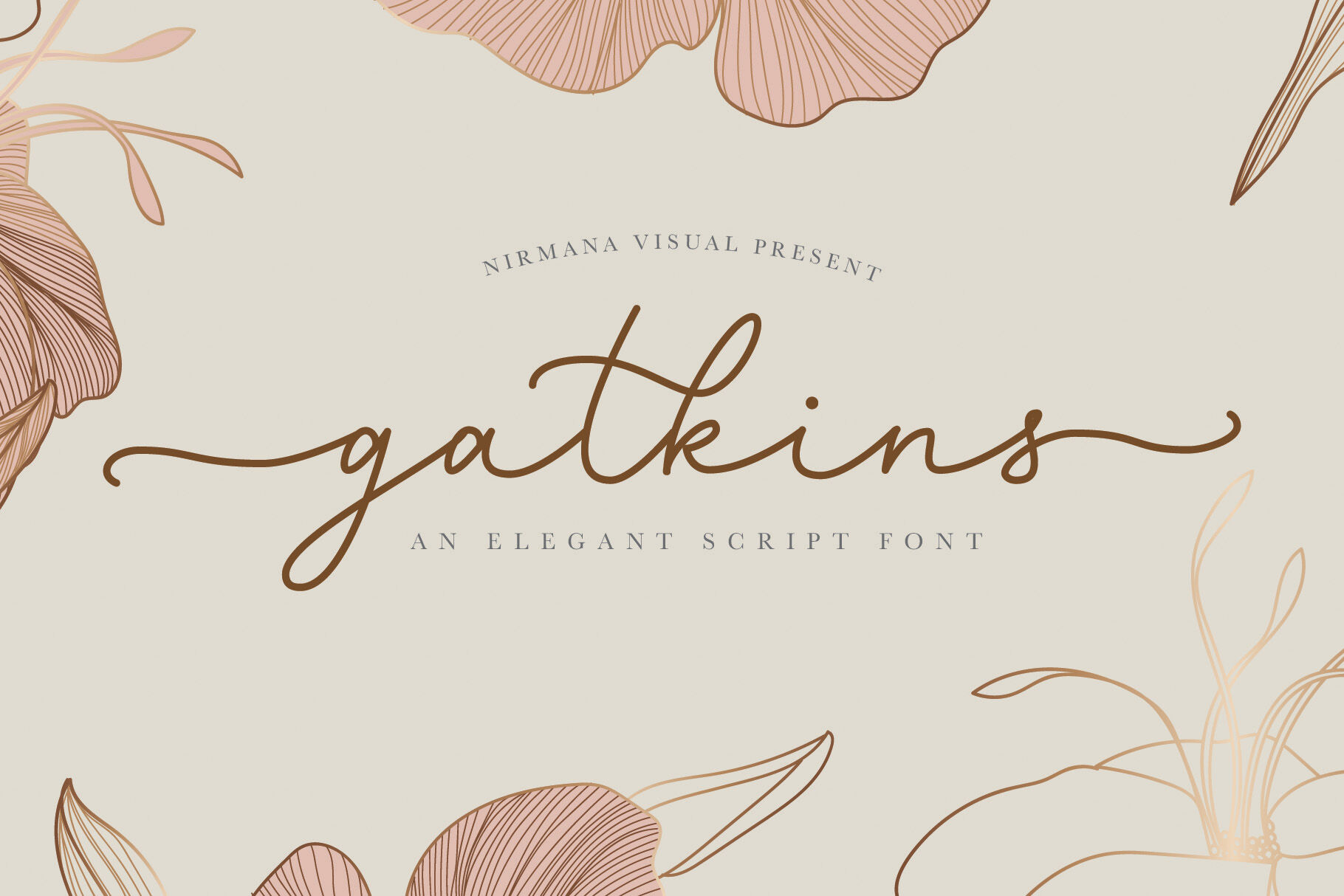 Gatkins Elegant Script By Nirmana Visual Thehungryjpeg Com