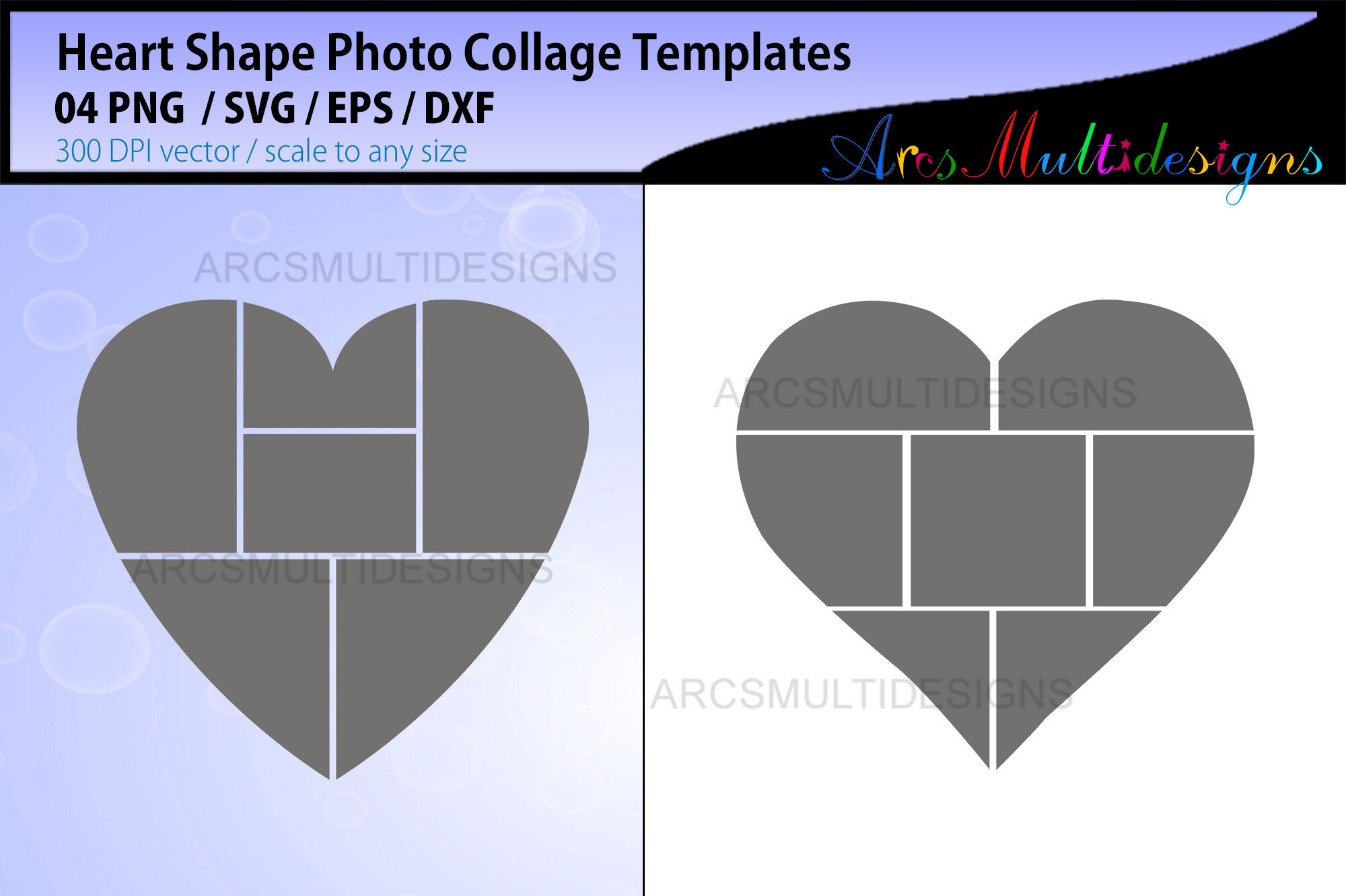 Heart shape Photo Collage SVG By TheHungryJPEG