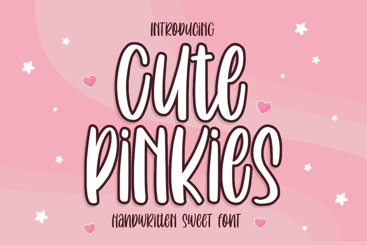 Cute Pinkies By Typefar | TheHungryJPEG.com
