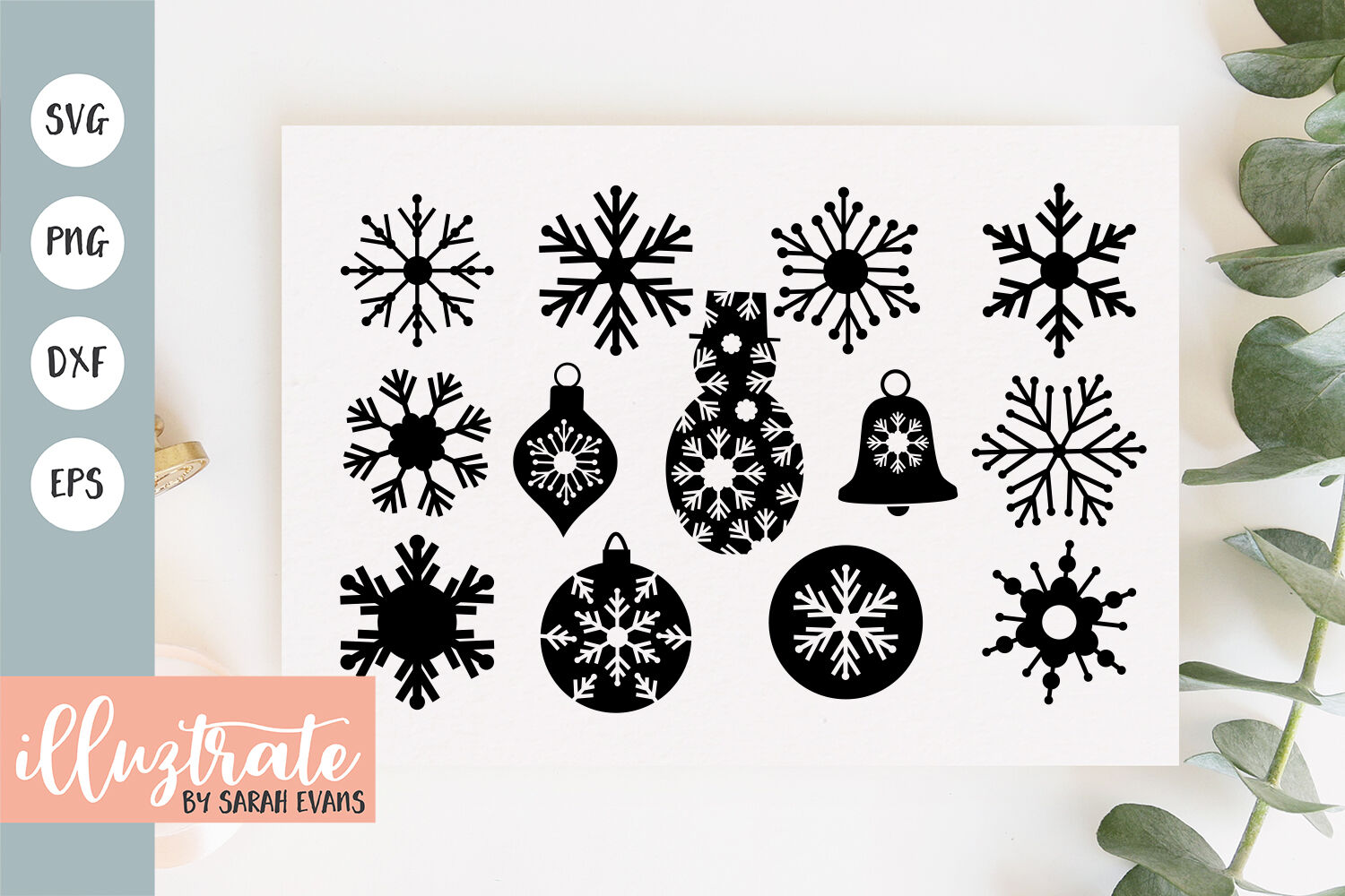 Christmas Shapes Svg Cut Files Clipart Svg By Illuztrateuk Thehungryjpeg Com