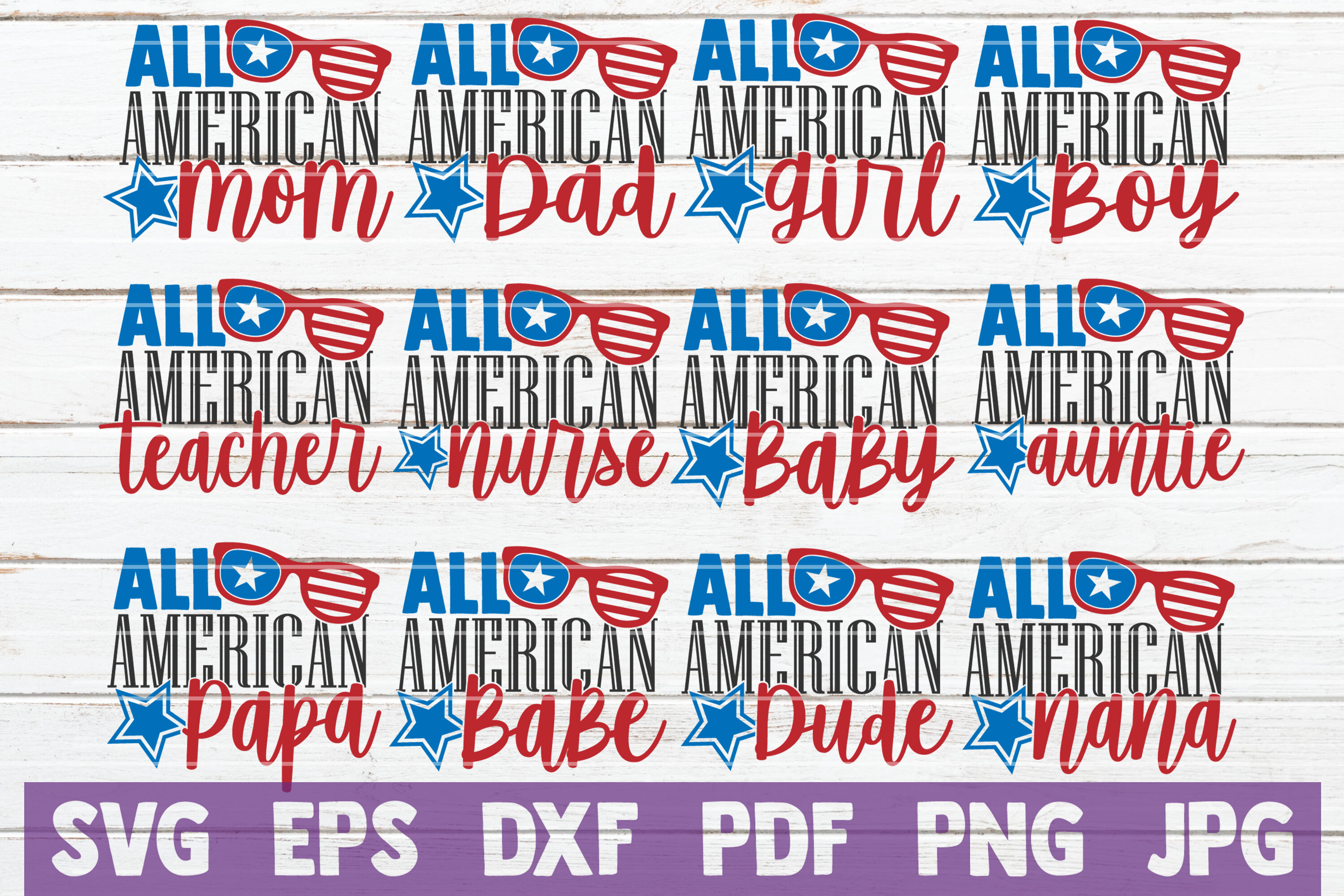 All American SVG Bundle | 4th Of July SVG Cut Files By