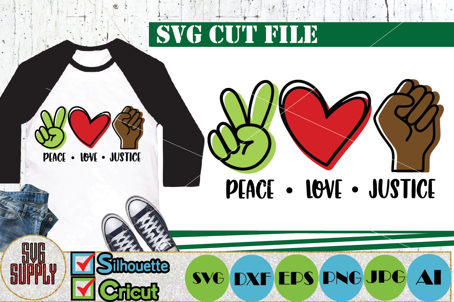 Download Peace Love Justice Svg Cut File By Svgsupply Thehungryjpeg Com