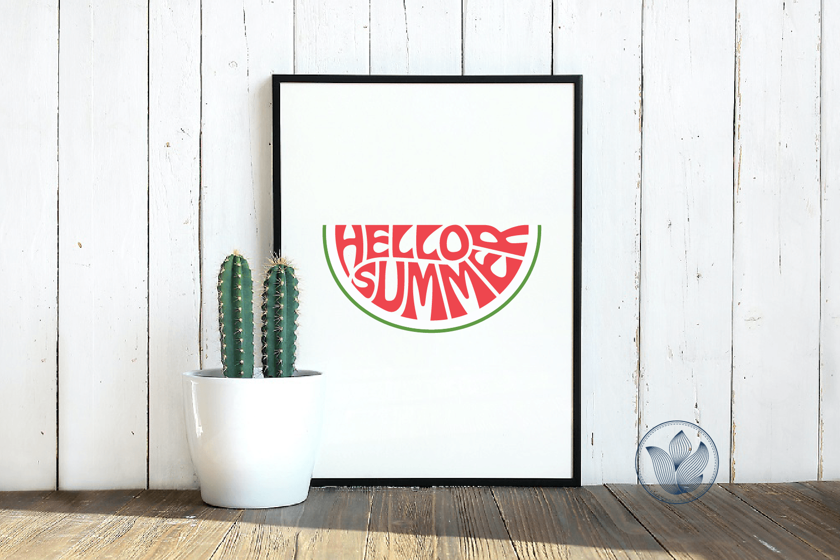 Hello Summer svg cut file, lettering in a watermelon shape ...