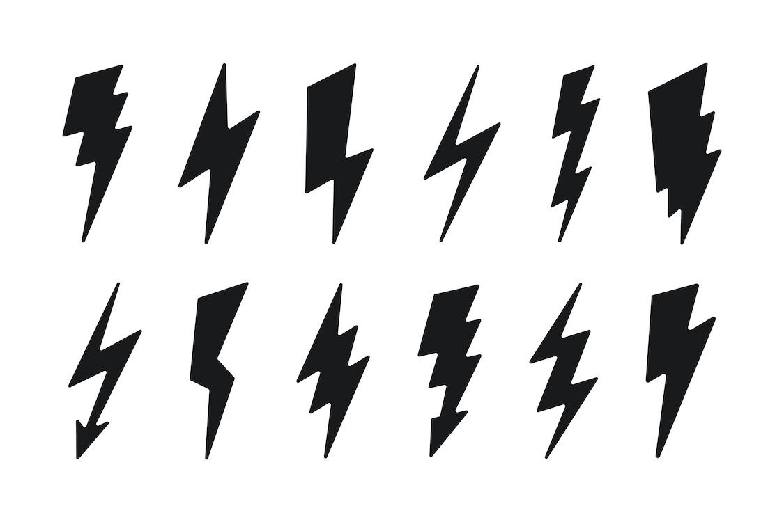 Lightning icon set By ExpressShop | TheHungryJPEG