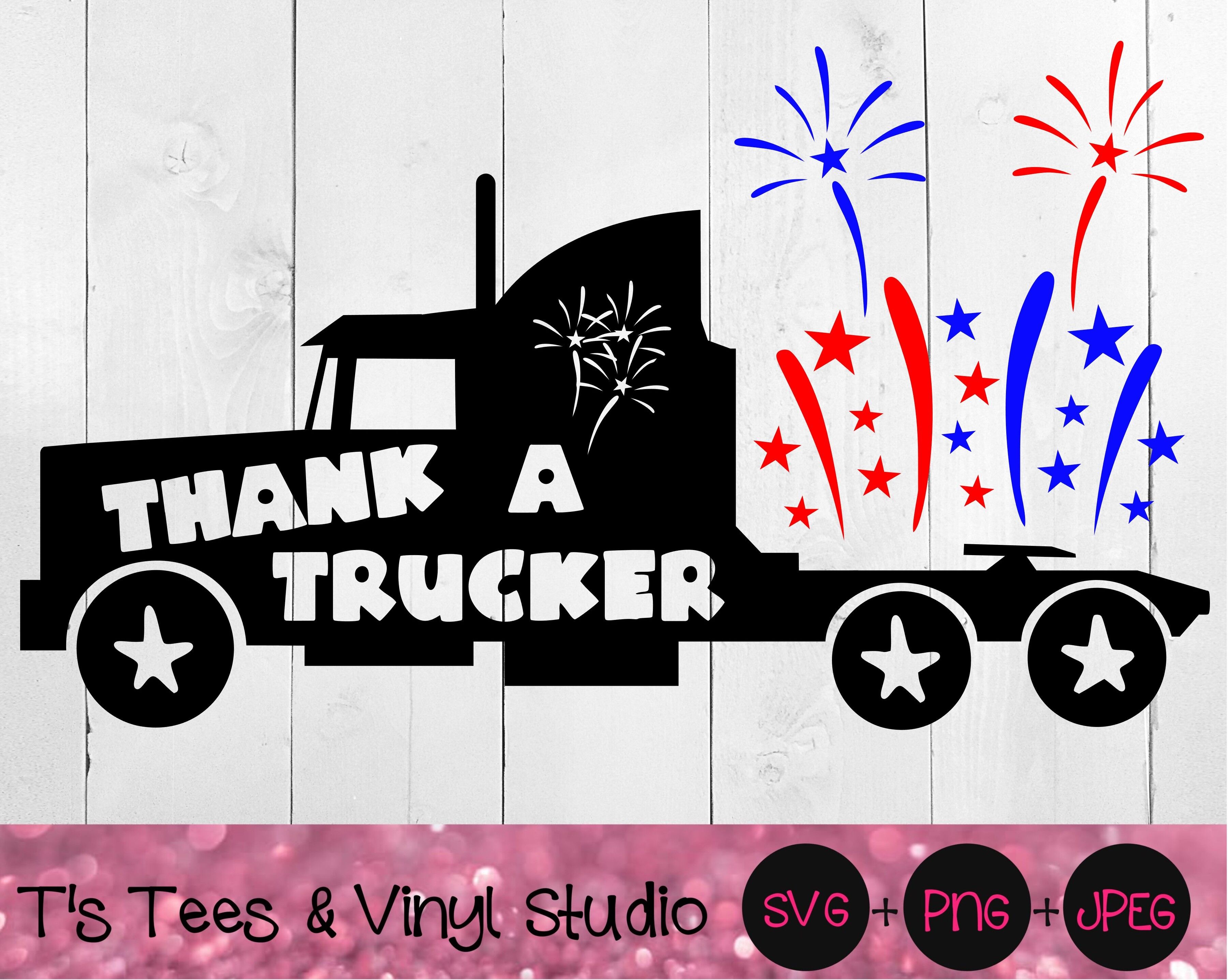 Trucker Svg Thanks A Trucker Svg America Svg 4th Of July Svg Indep By T S Tees Vinyl Studio Thehungryjpeg Com