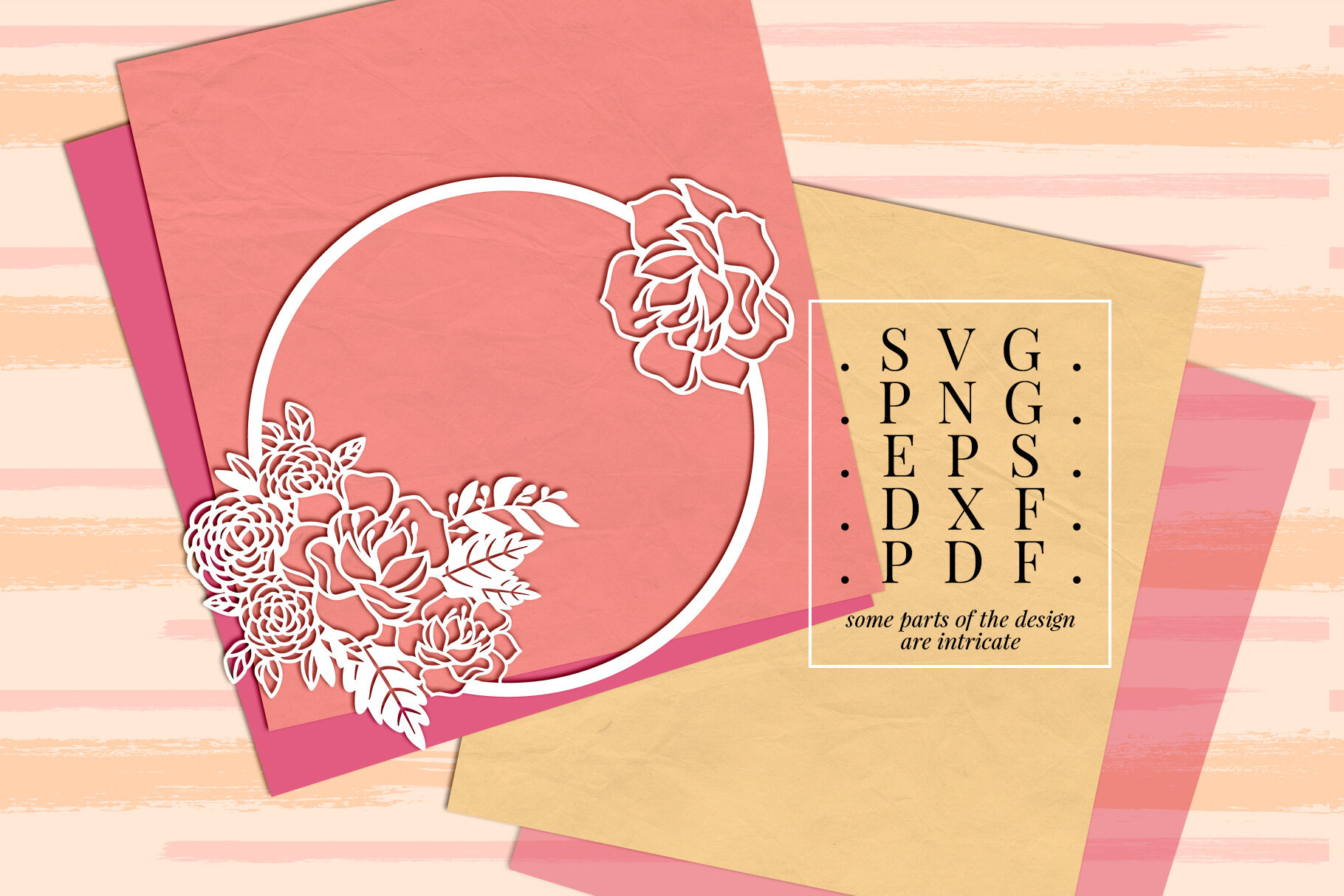 Peony Wreath 1 Papercut Template Flower Decor Svg Pdf Dxf By Personal Epiphany Thehungryjpeg Com