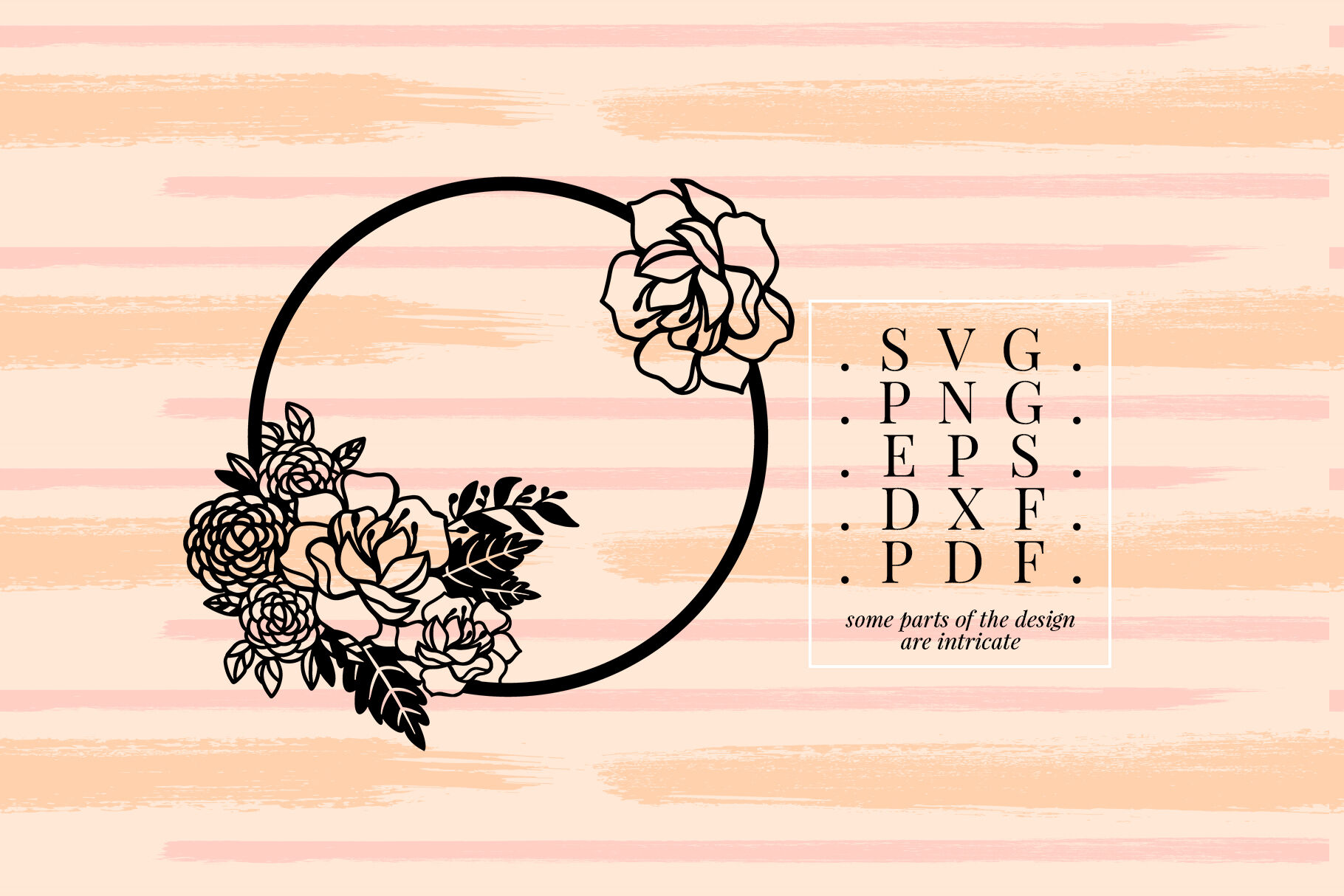 Peony Wreath 1 Papercut Template Flower Decor Svg Pdf Dxf By Personal Epiphany Thehungryjpeg Com