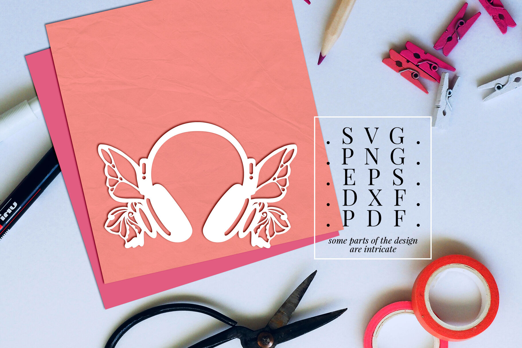 Headphone 2 Papercut Template Music Lover Vinyl Svg Pdf By Personal Epiphany Thehungryjpeg Com