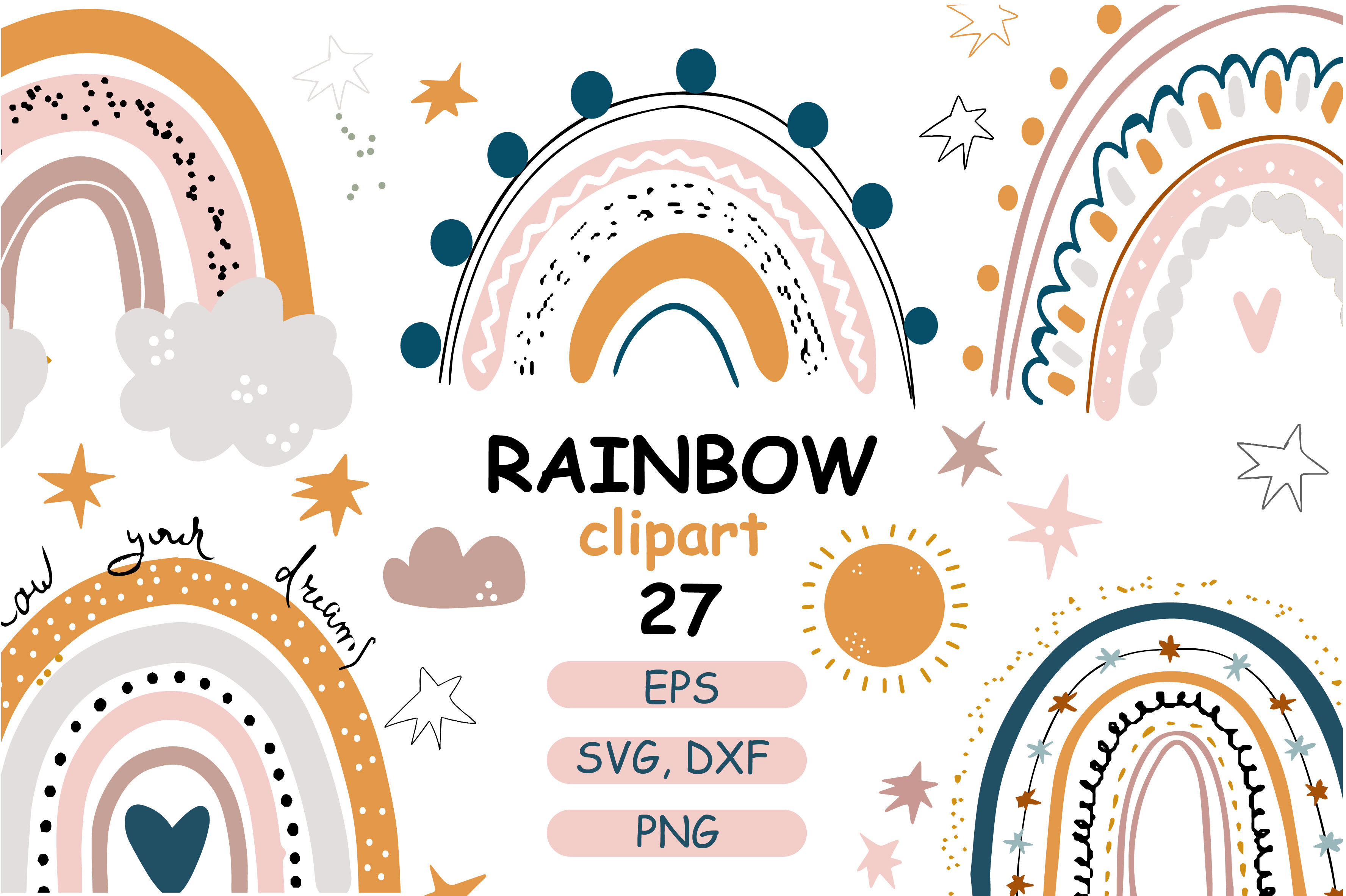 Download Pastel Rainbow Baby By Inspiration Design Thehungryjpeg Com