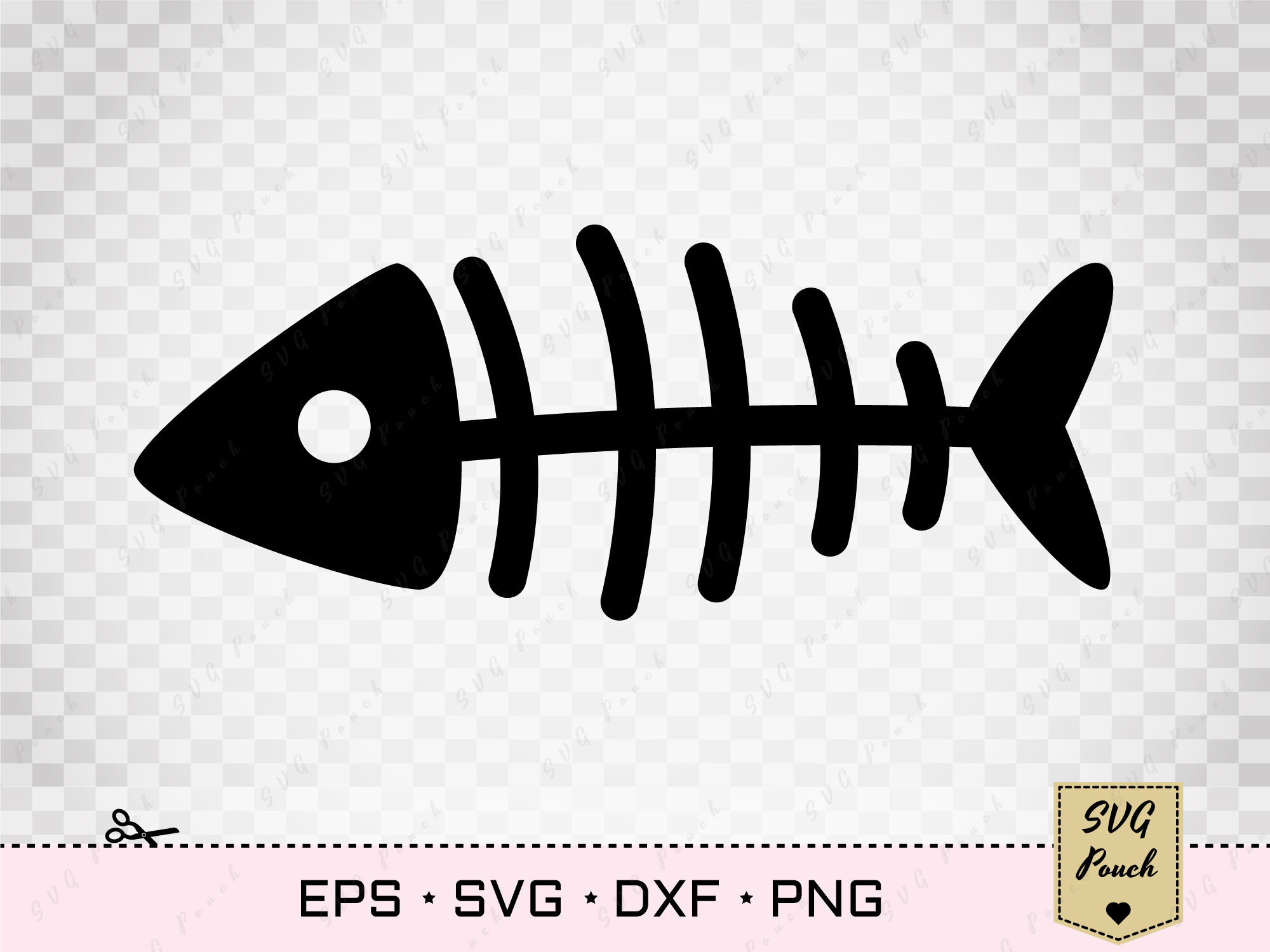 Fishbone SVG, Fish bone skeleton vector By SVGPouch ...