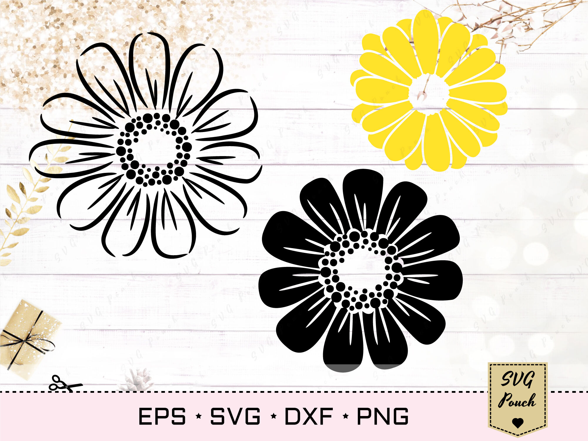 Download Daisy Flowers SVG By SVGPouch | TheHungryJPEG.com