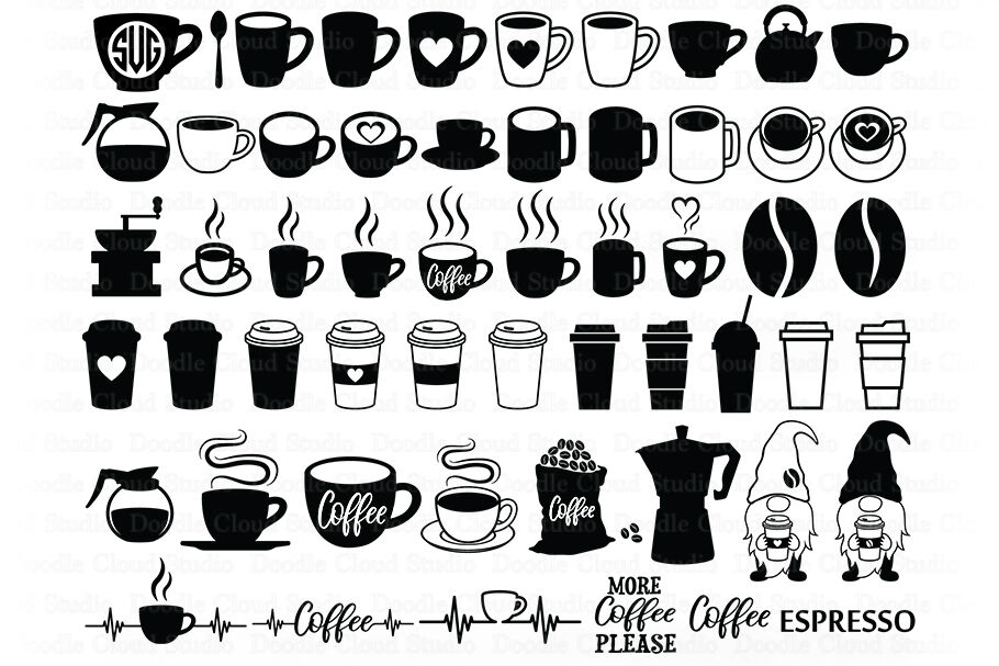 Download Coffee Bundle Svg Files Coffee Cup Coffee Heartbeat Coffee Monogram By Doodle Cloud Studio Thehungryjpeg Com