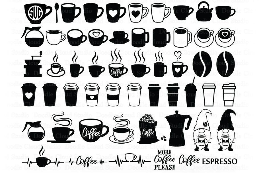 Coffee Bundle SVG Files, Coffee Cup, Coffee Heartbeat ...