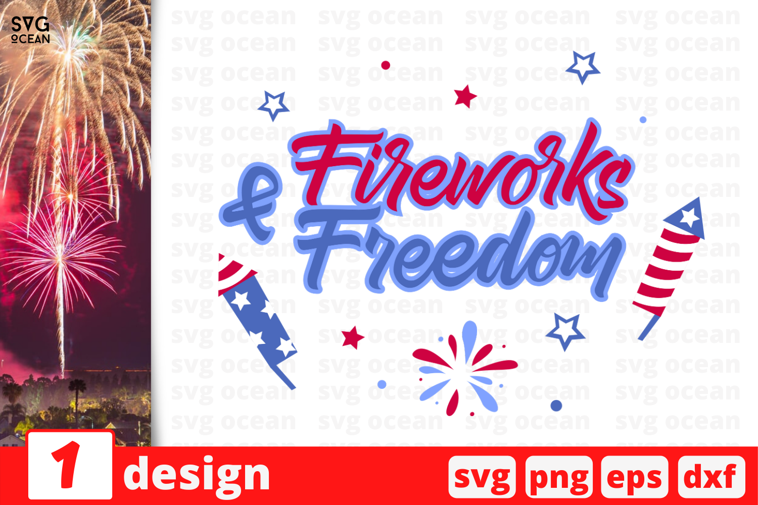 1 Fireworks And Freedom Svg Bundle Quotes Cricut Svg By Svgocean Thehungryjpeg Com