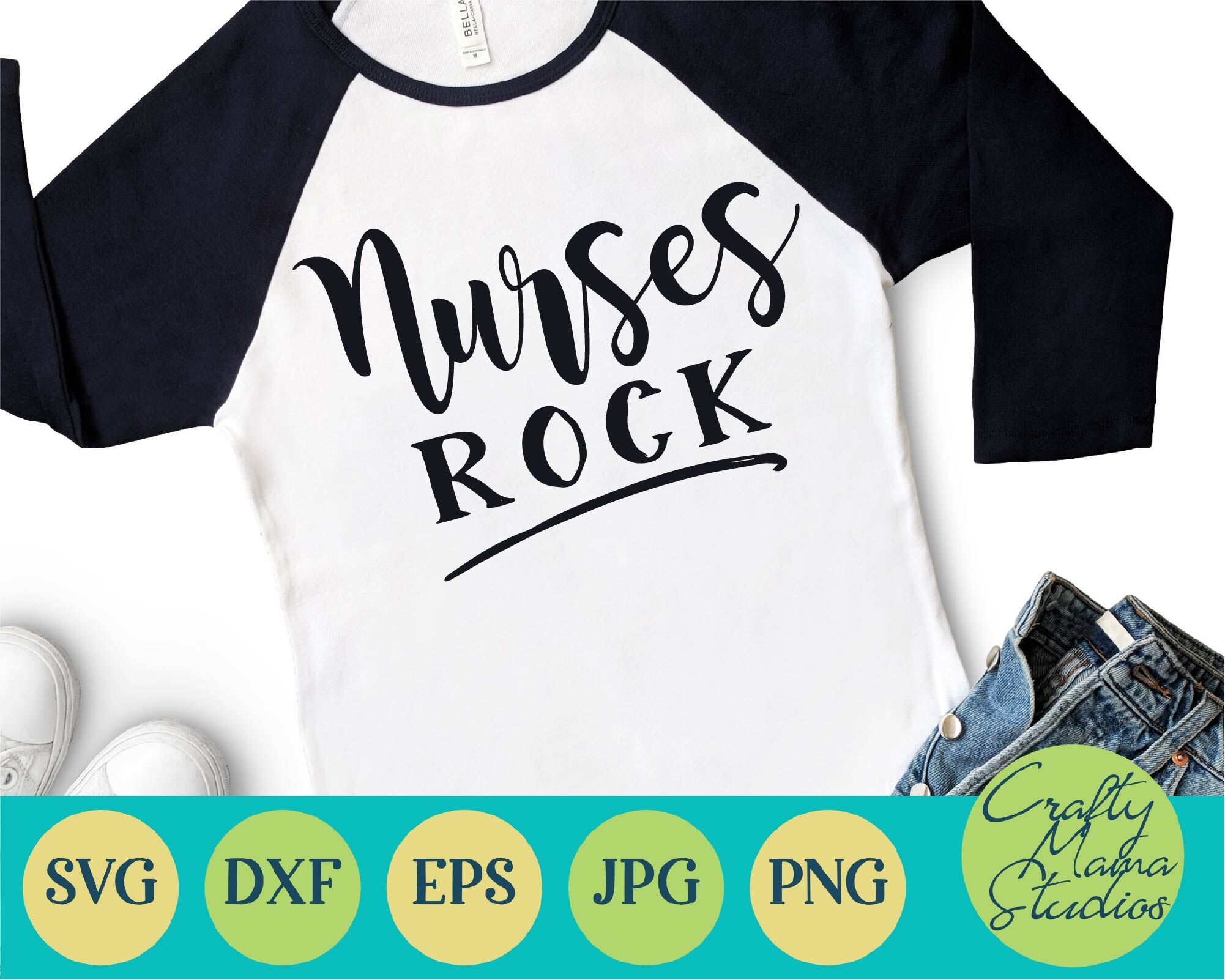 Nurses Rock Svg Nursing Svg Love Svg By Crafty Mama Studios Thehungryjpeg Com