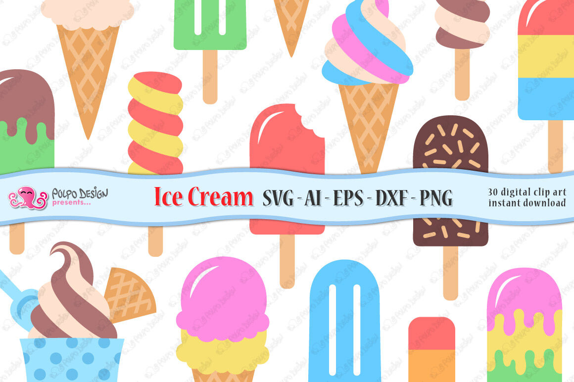 Ice Cream Svg Eps Dxf Ai And Png By Polpo Design Thehungryjpeg Com