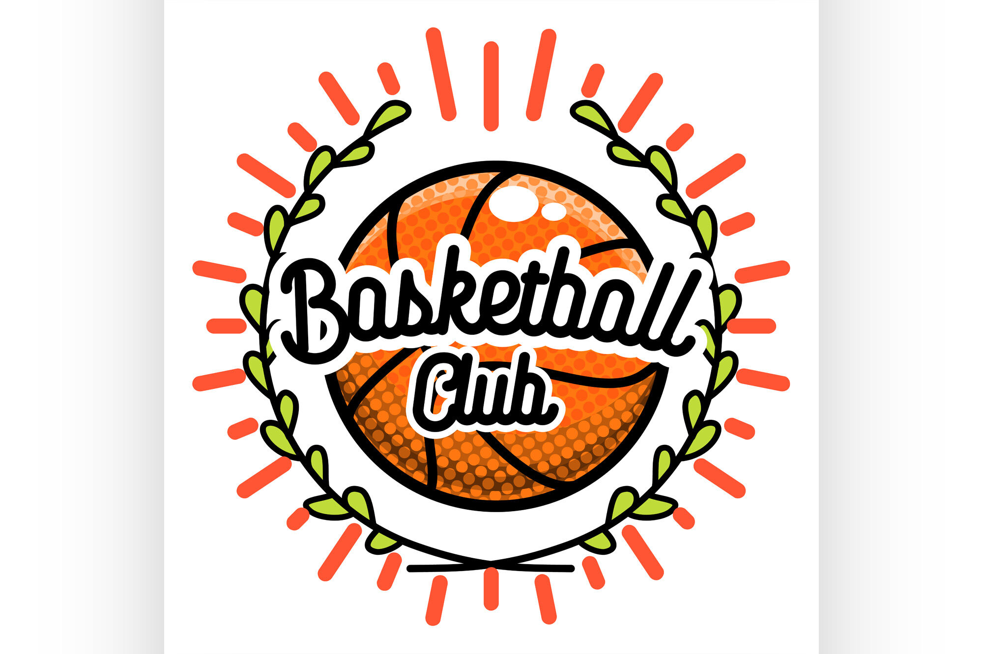 Color Vintage Basketball Emblem By Netkoff Thehungryjpeg Com
