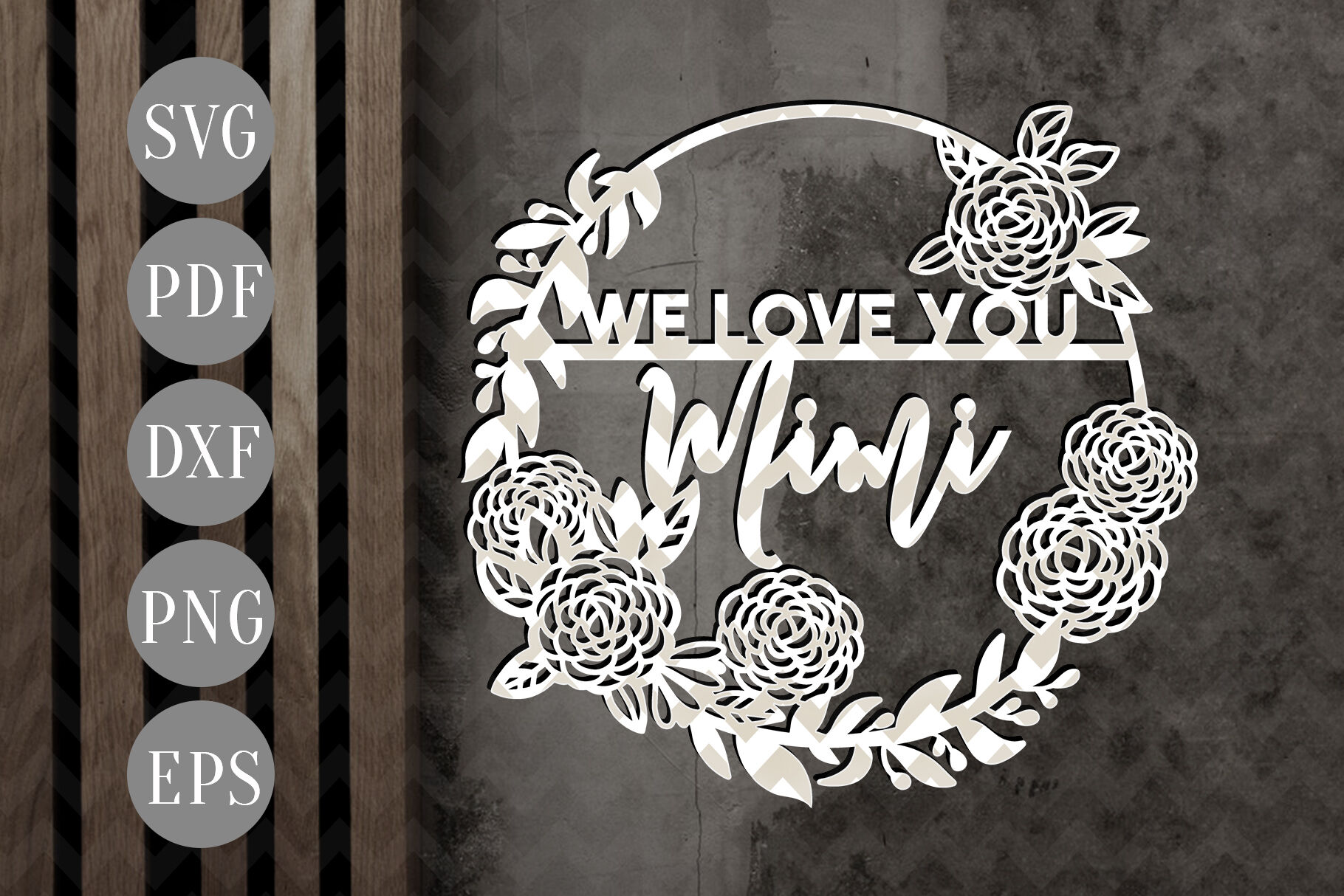 Download We Love You Mimi Papercut Template, Grandma Gift SVG, PDF ...