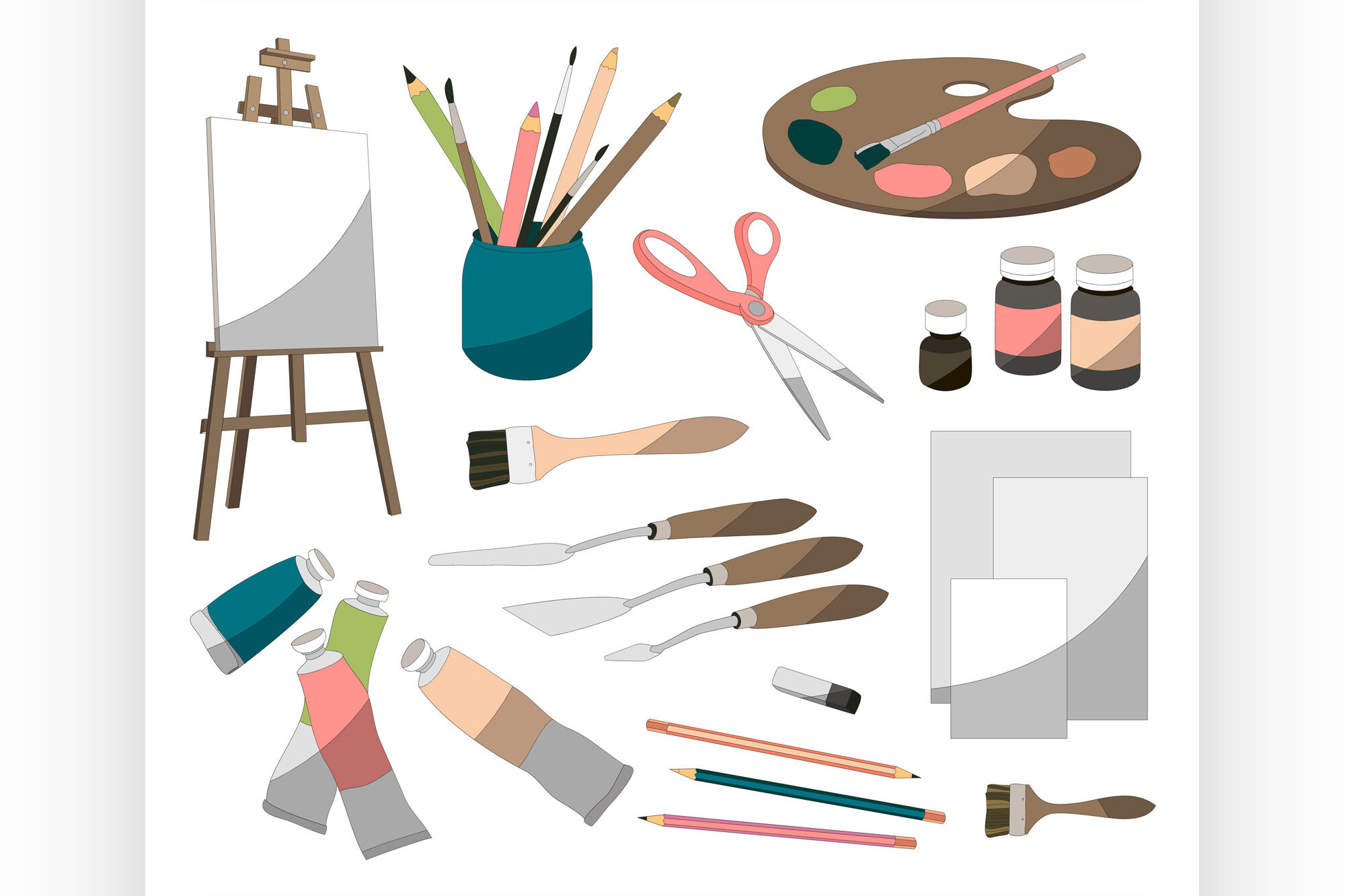 Painter icons set By Netkoff | TheHungryJPEG