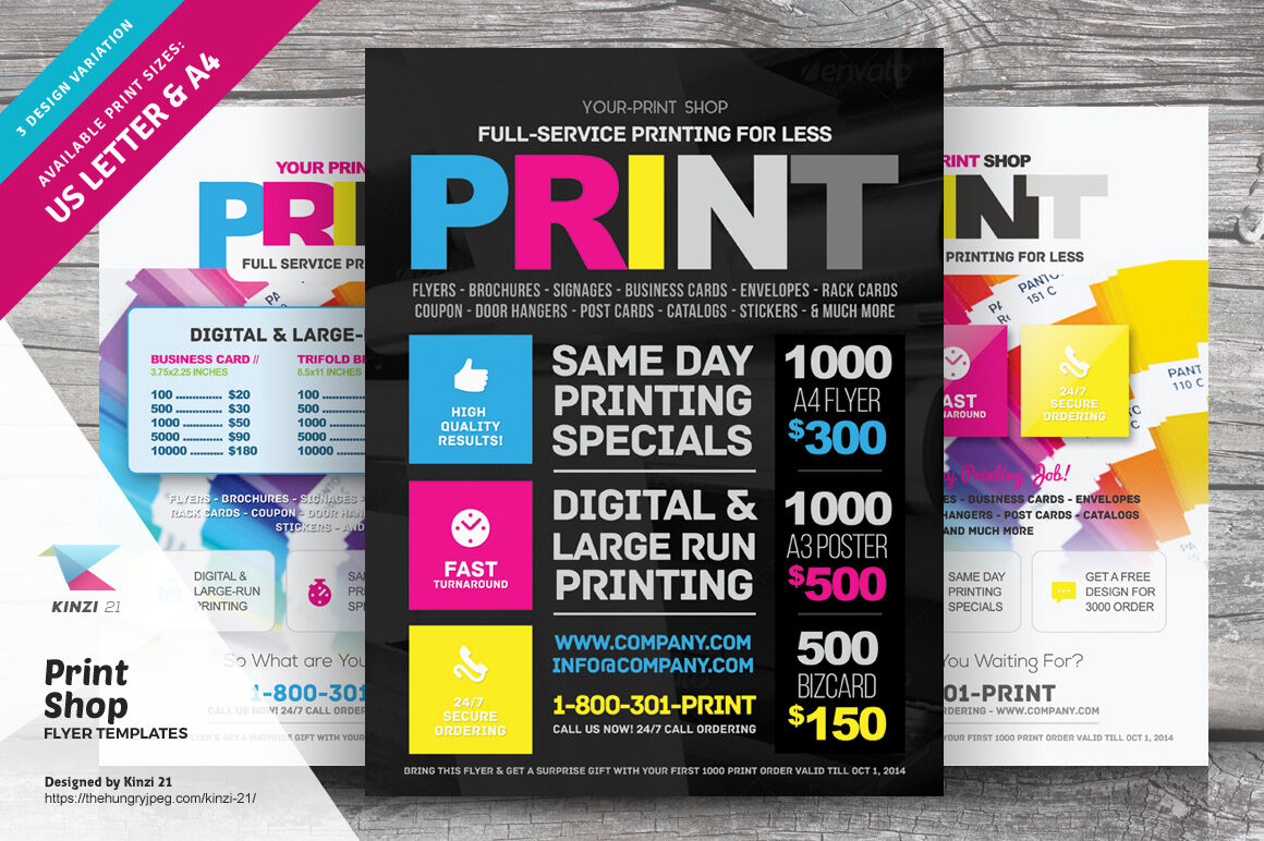 Print Shop Flyer Templates By | TheHungryJPEG