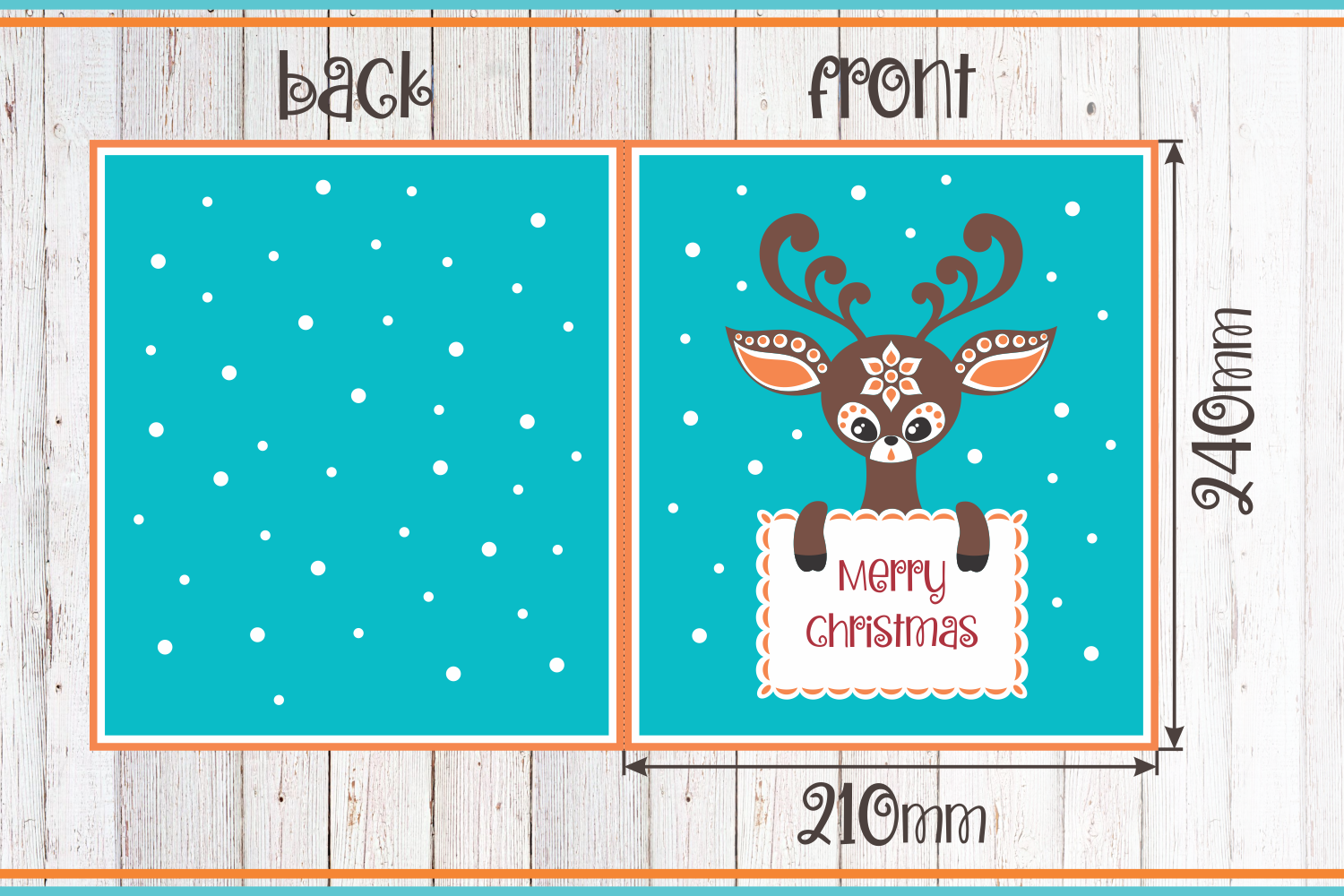 3d Layered Christmas Greeting Card With Deer By Olga Belova Thehungryjpeg Com
