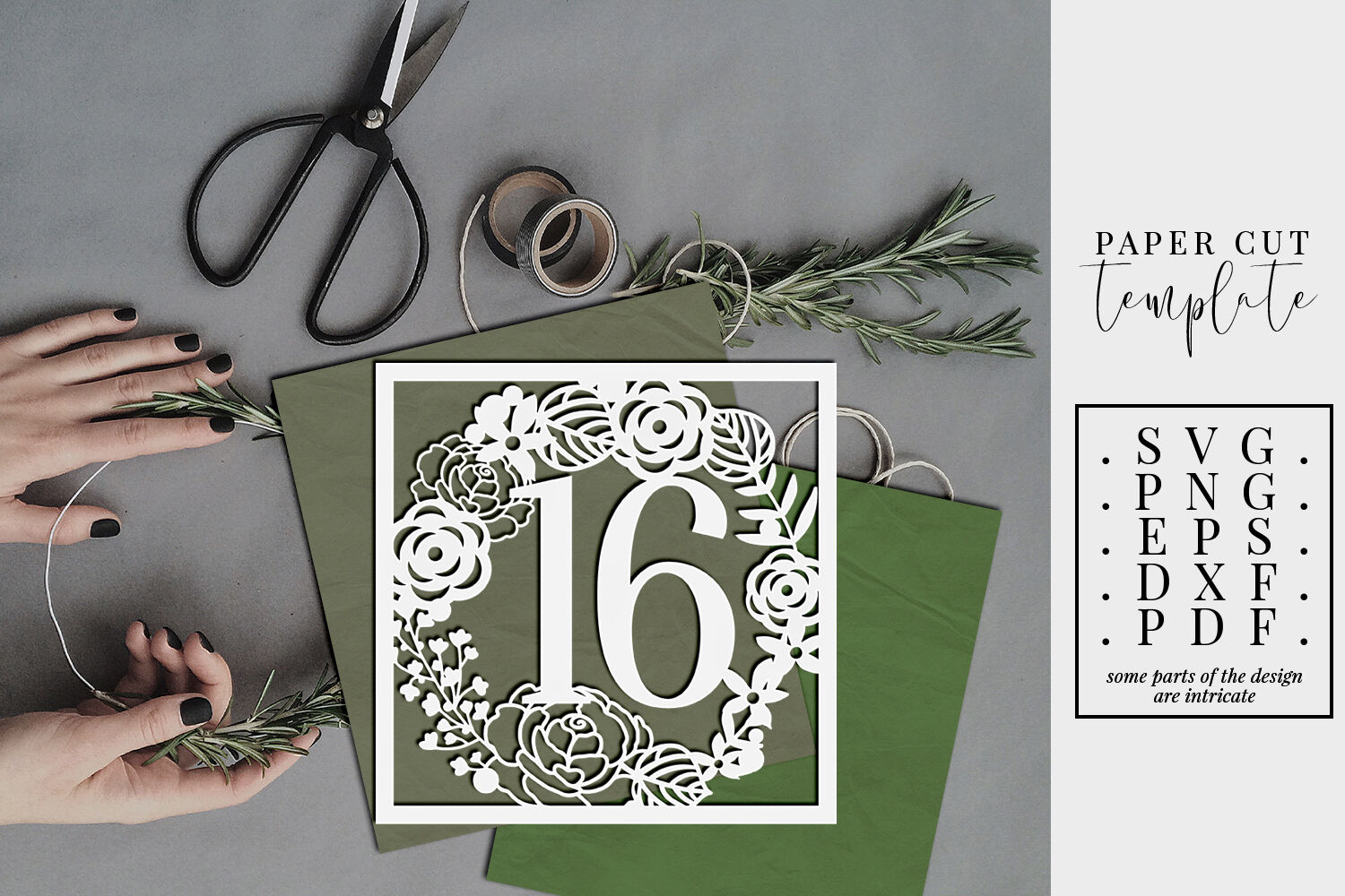 16 Birthday Square Papercut Template Sweet 16 Card Svg Pdf By Personal Epiphany Thehungryjpeg Com