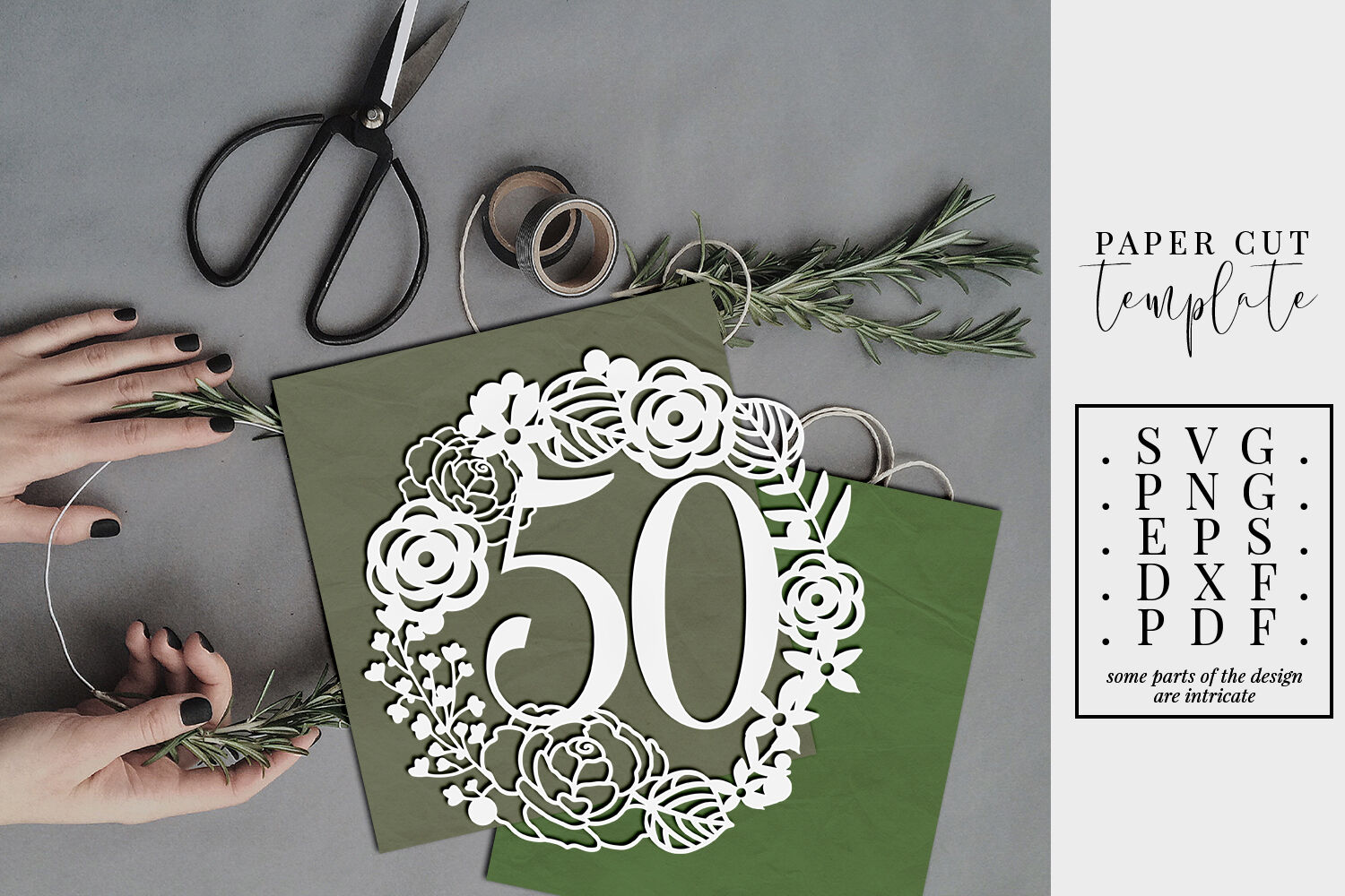 Download 50 Birthday Wreath Papercut Template 50th Birthday Svg Pdf By Personal Epiphany Thehungryjpeg Com