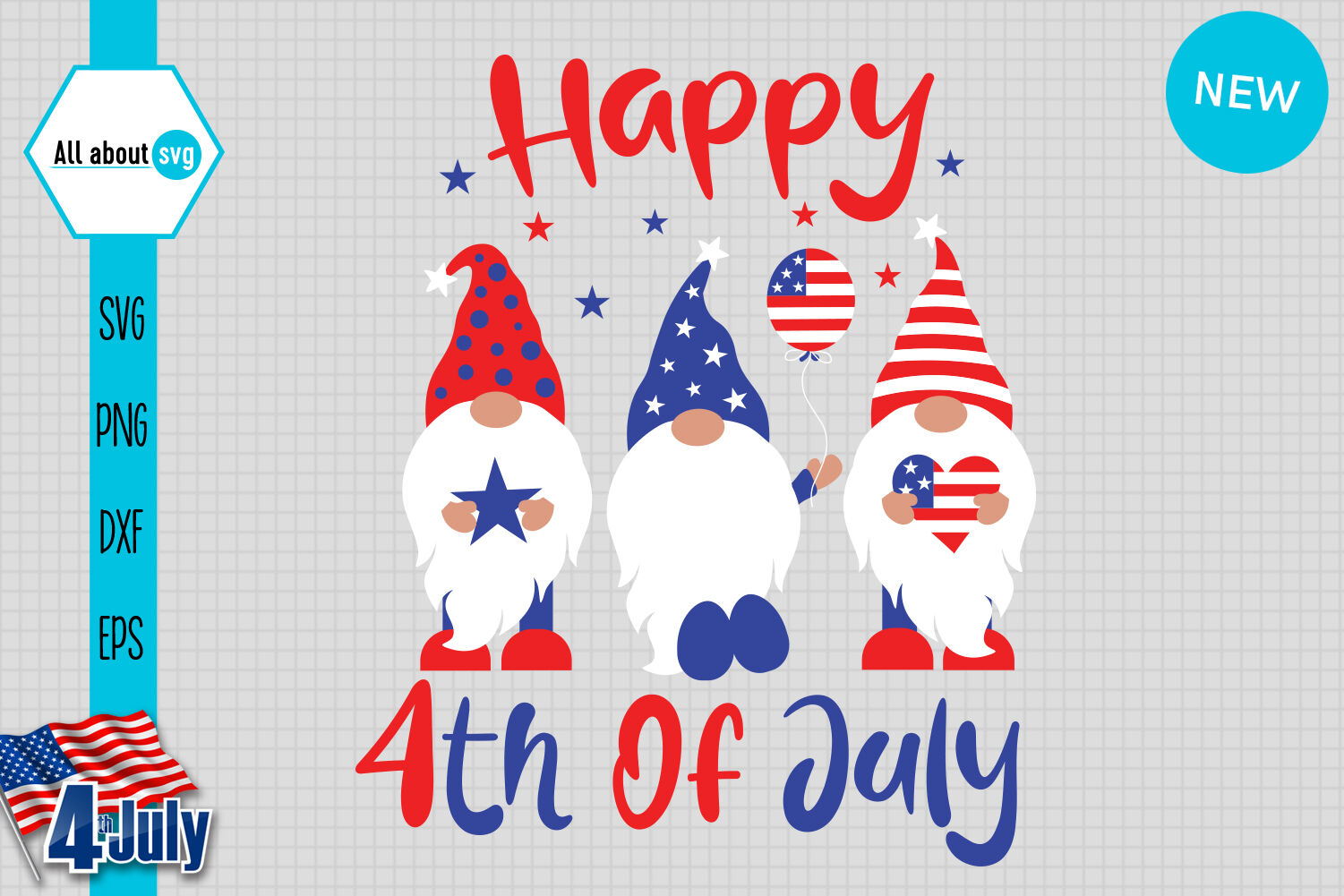 Download Happy 4h Of July Svg, Patriotic Gnome Svg By All About Svg ...