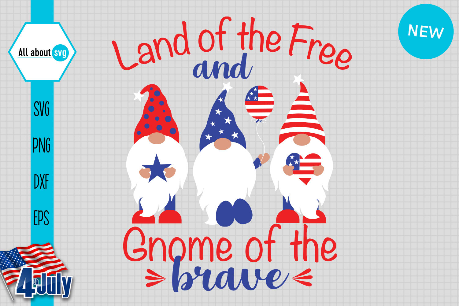 Land Of Free And Gnome Of The Brave Svg Patriotic Gnomies Svg By All About Svg Thehungryjpeg Com