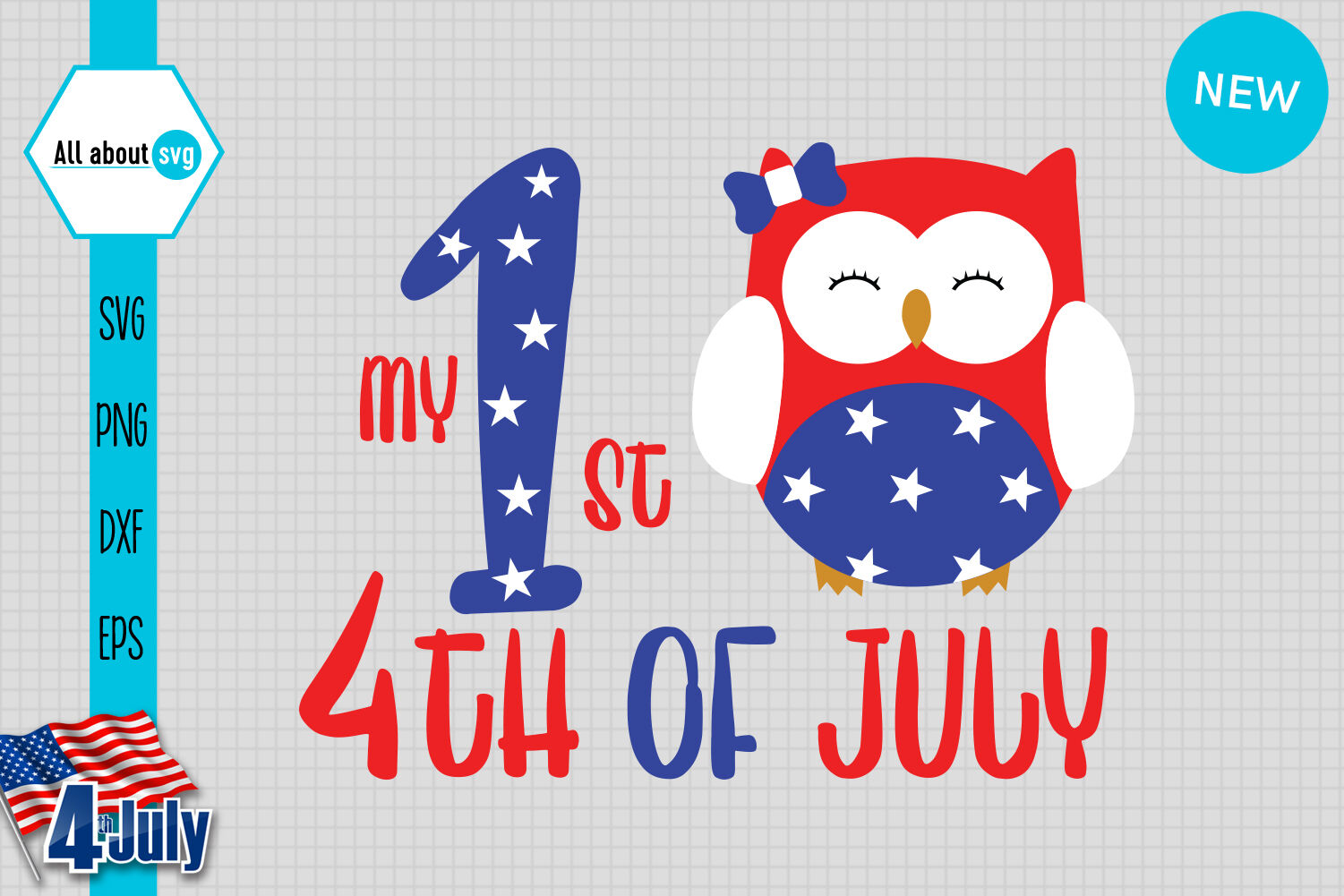 Download My First 4th Of July Svg Patriotic Owl Svg By All About Svg Thehungryjpeg Com