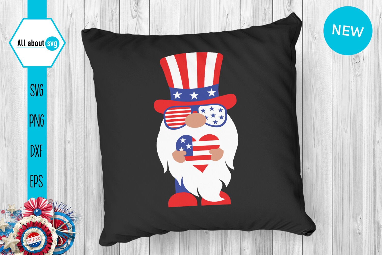 Patriotic Gnome Svg Gnomes Svg 4th Of July Svg By All About Svg Thehungryjpeg Com