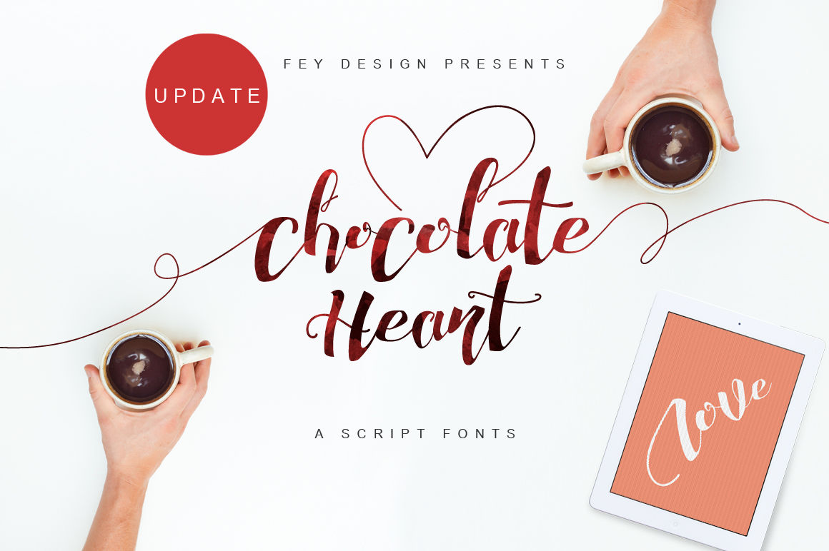 Chocolate Heart Script Font By Feydesign Thehungryjpeg Com