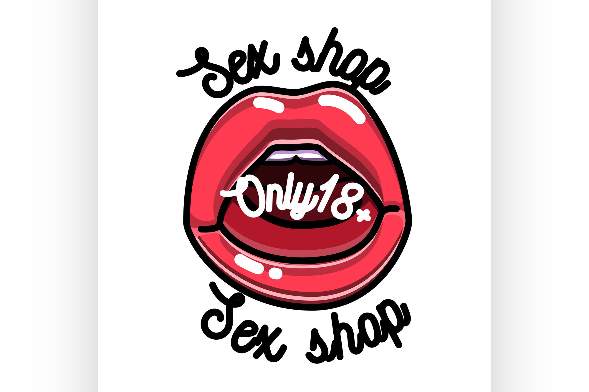 Color Vintage Sex Shop Emblem By Netkoff Thehungryjpeg