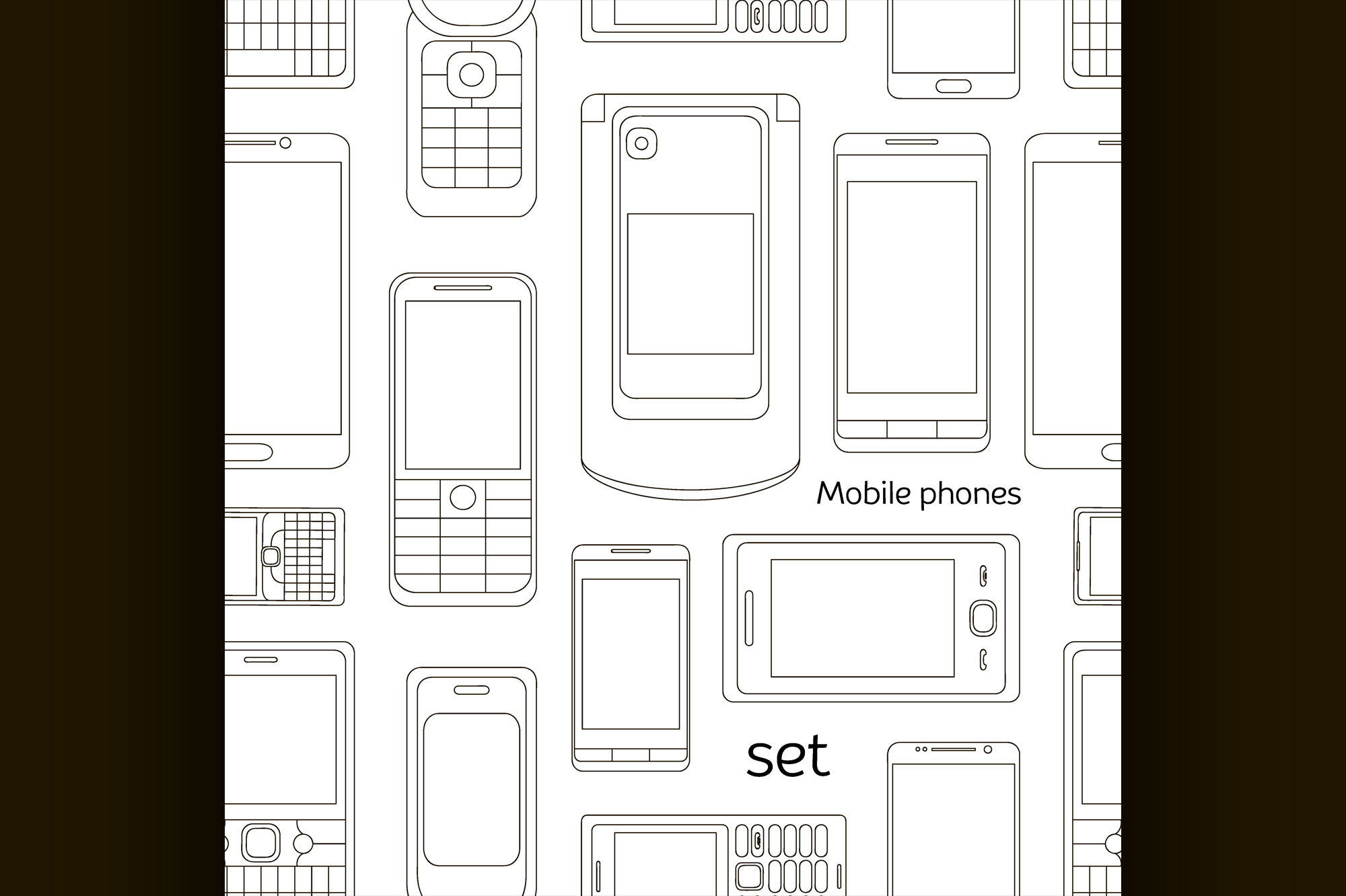 Mobile phones set pattern By Netkoff TheHungryJPEG