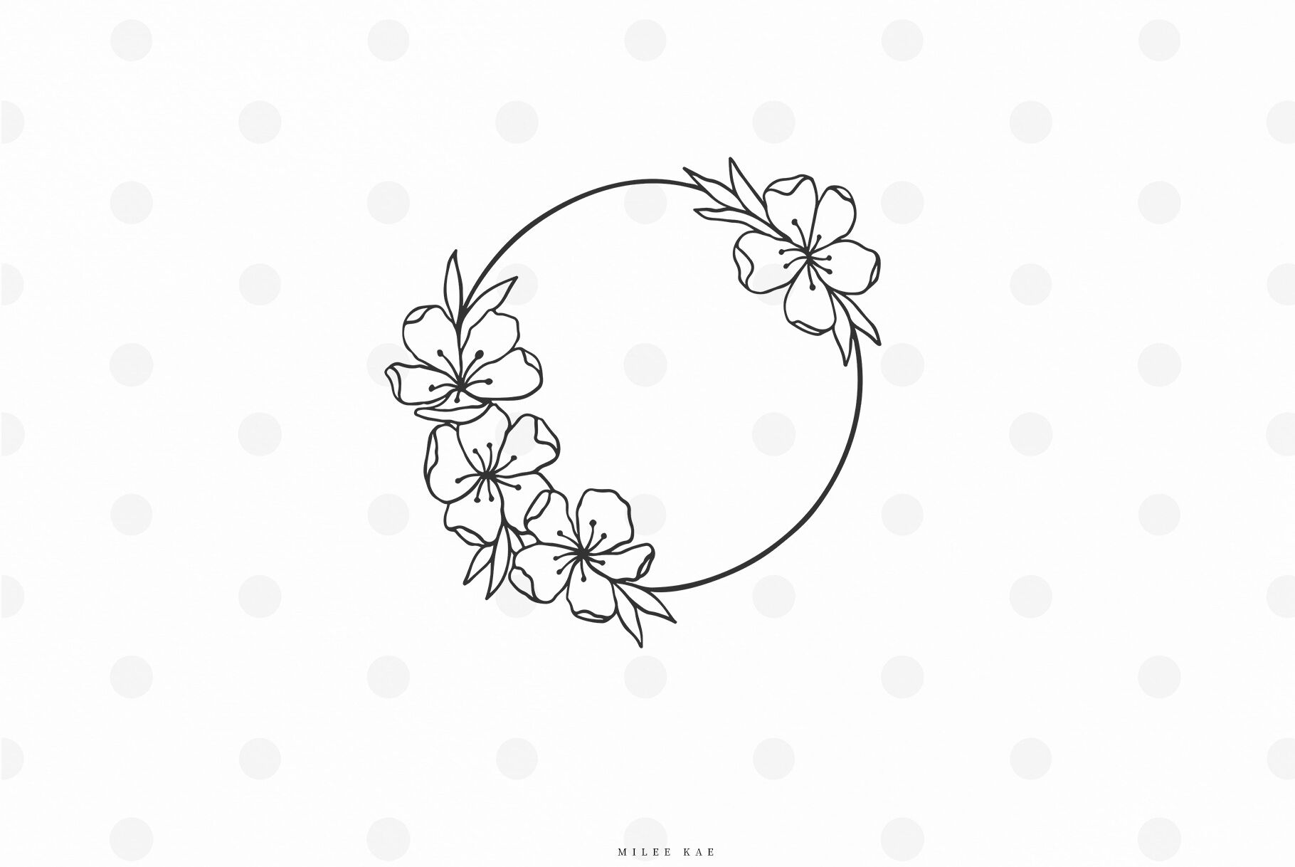 Flower Monogram Svg, Hand Drawn Floral SVG Files, Floral Monogram