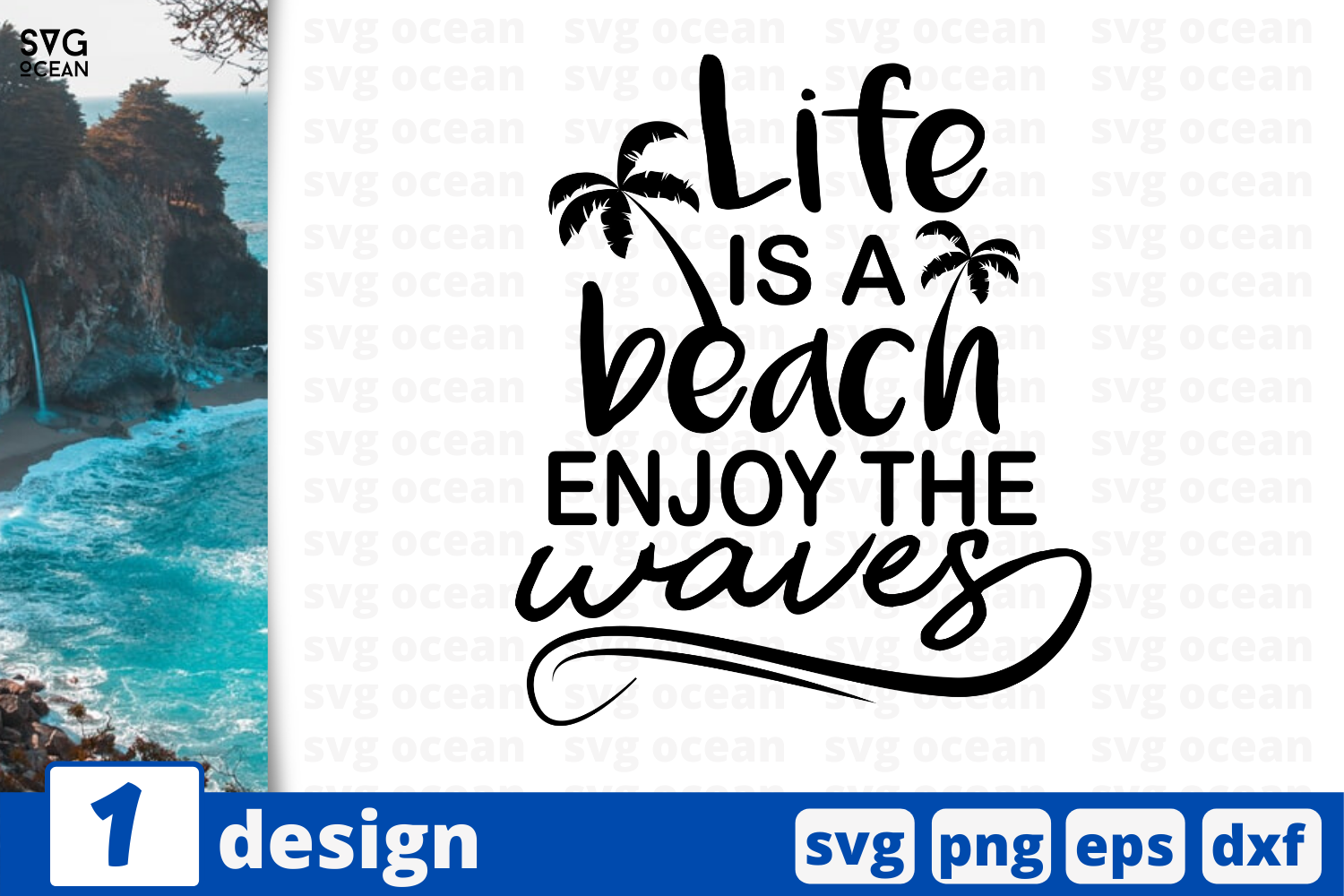 Download 1 Life Is A Beach Enjoy The Waves Svg Bundle Quotes Cricut Svg By Svgocean Thehungryjpeg Com SVG, PNG, EPS, DXF File