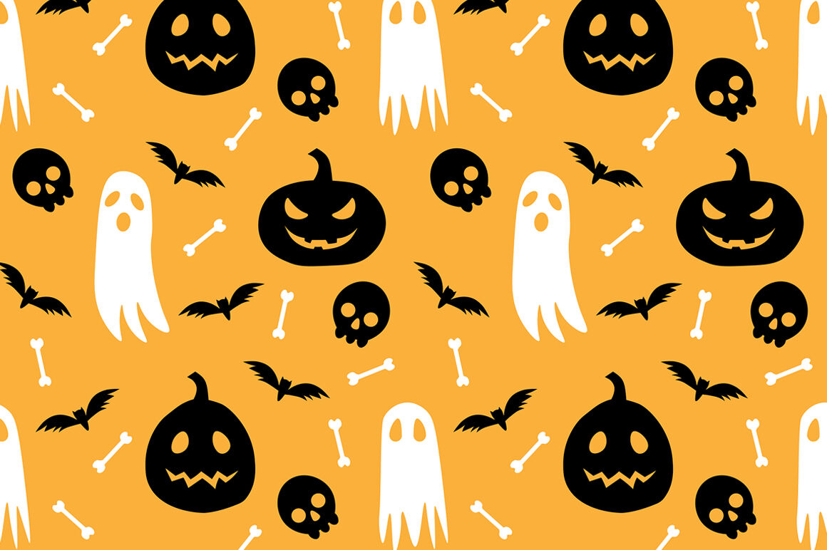 Set seamless pattern Halloween vector illustration By IrinaShishkova ...