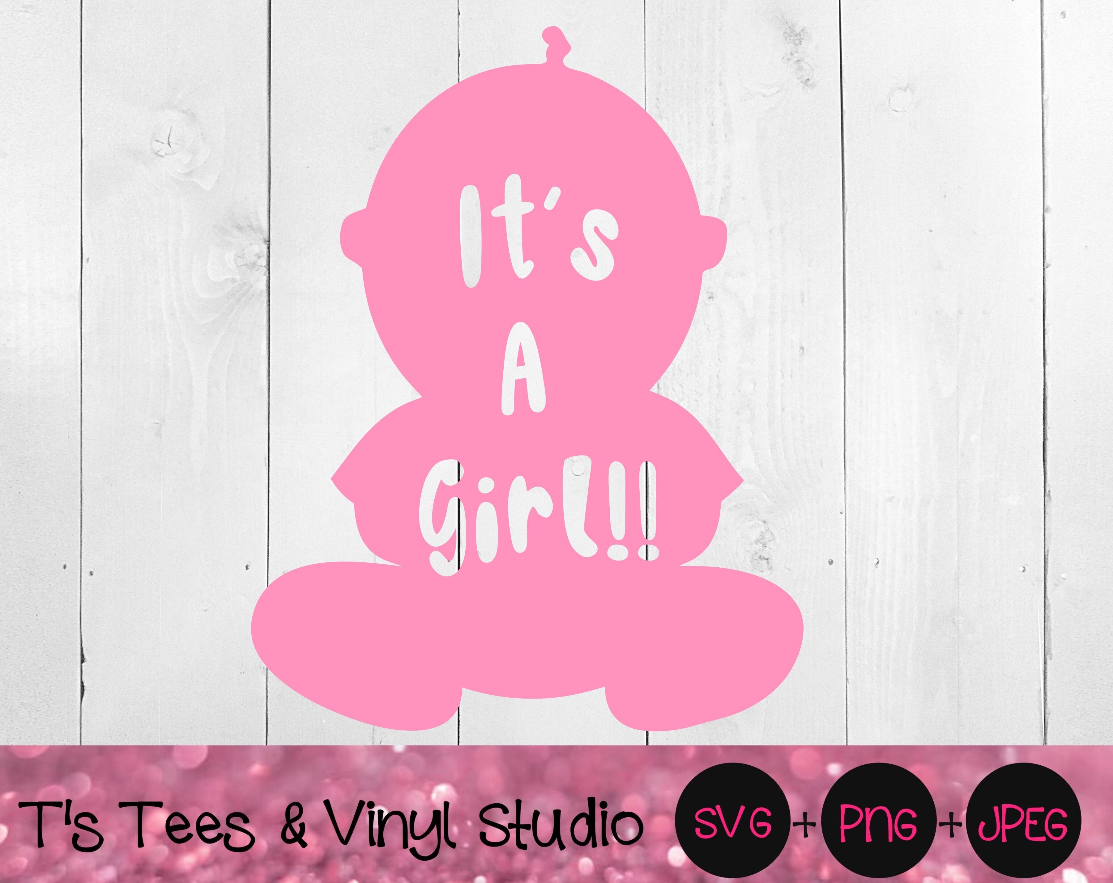 It S A Girl Svg Pink Svg Black Svg Newborn Baby Svg Baby Shower Sv By T S Tees Vinyl Studio Thehungryjpeg Com
