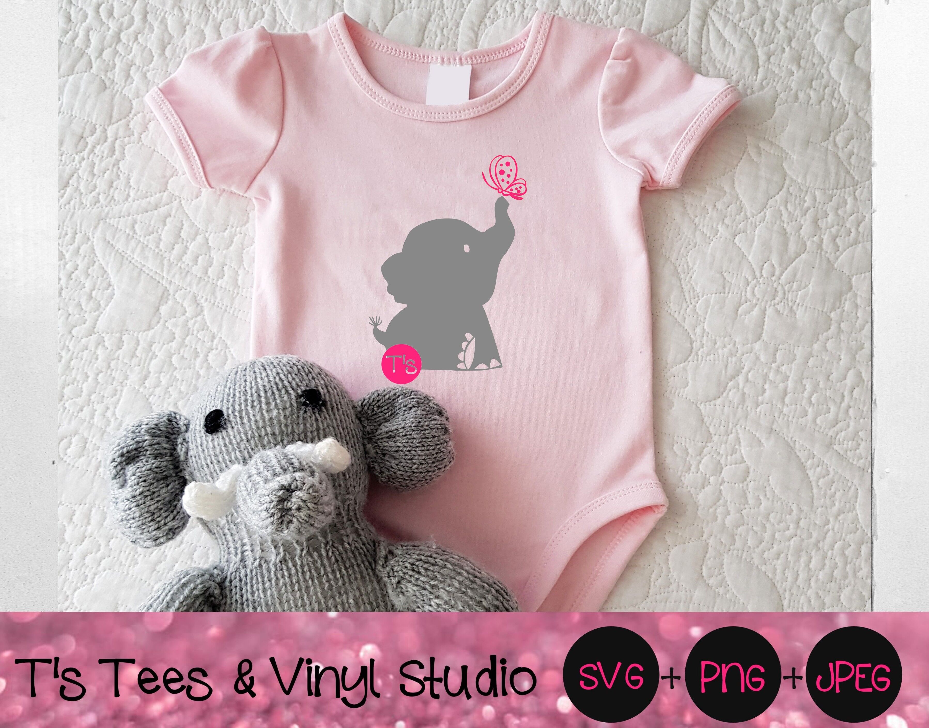 Download Elephant Svg Butterfly Svg Elephant With Butterfly Svg Baby Elephan By T S Tees Vinyl Studio Thehungryjpeg Com