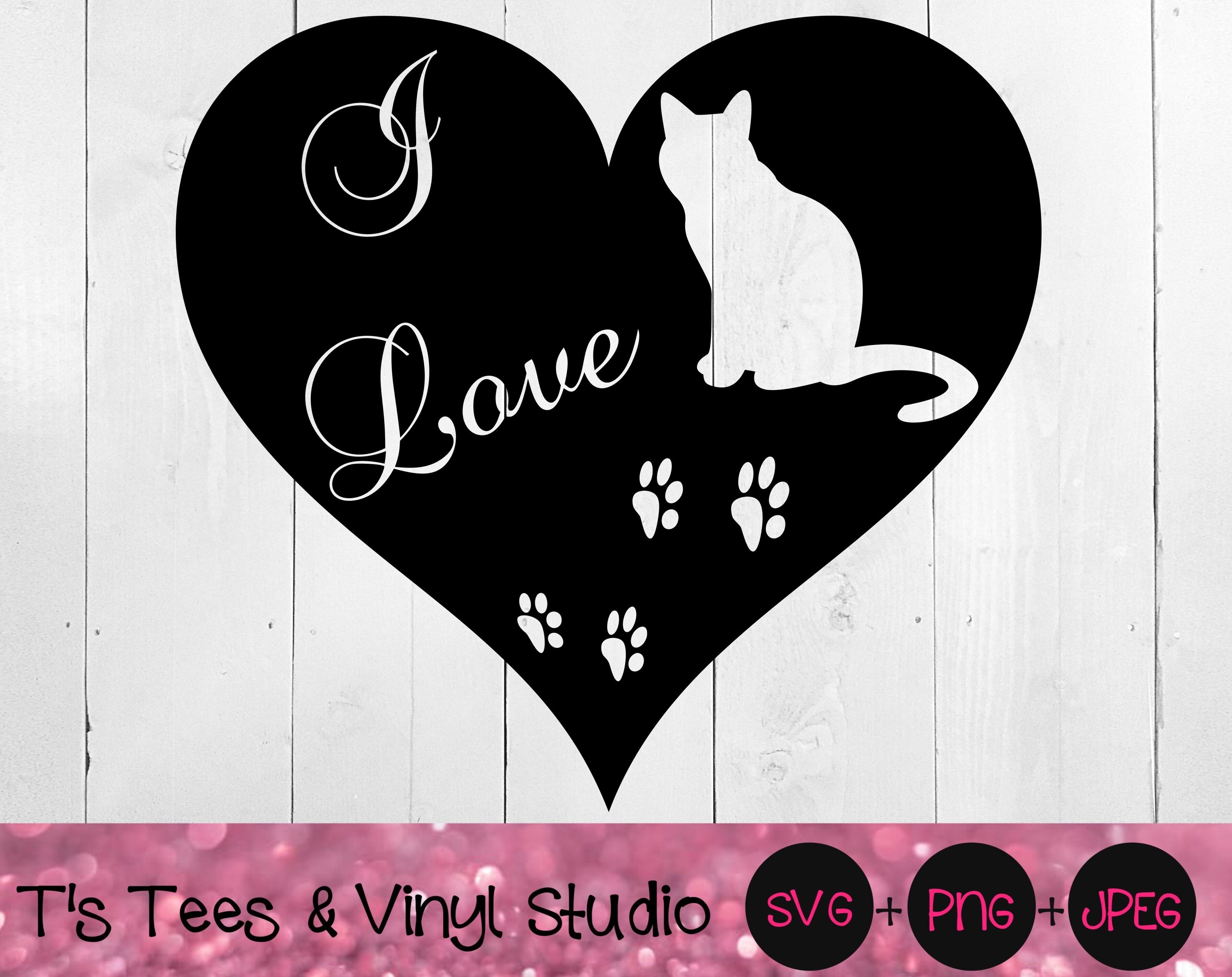Download Cats Svg I Love Cats Svg Love Cats Svg Paw Print Svg Paw Prints Sv By T S Tees Vinyl Studio Thehungryjpeg Com SVG, PNG, EPS, DXF File