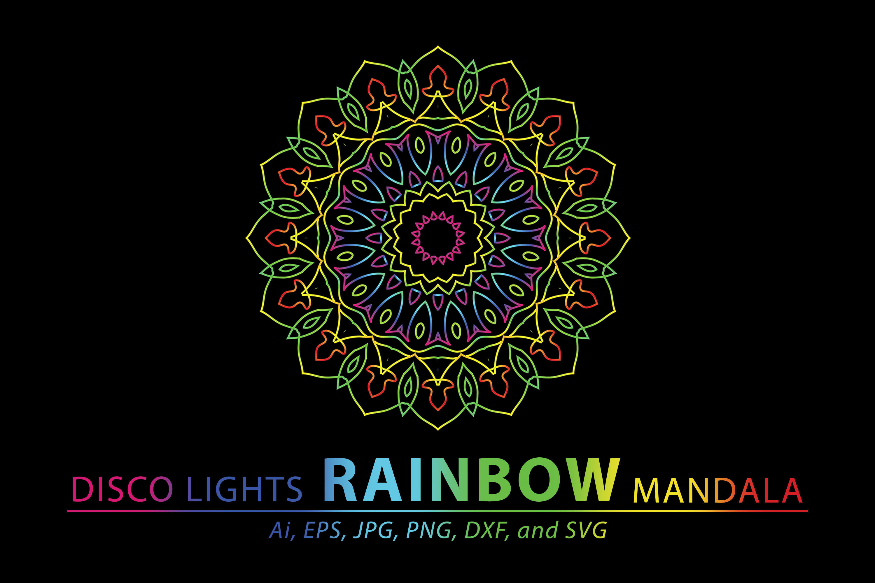 Download Mandala Rainbow Colorful Art By Red Sugar Design Thehungryjpeg Com