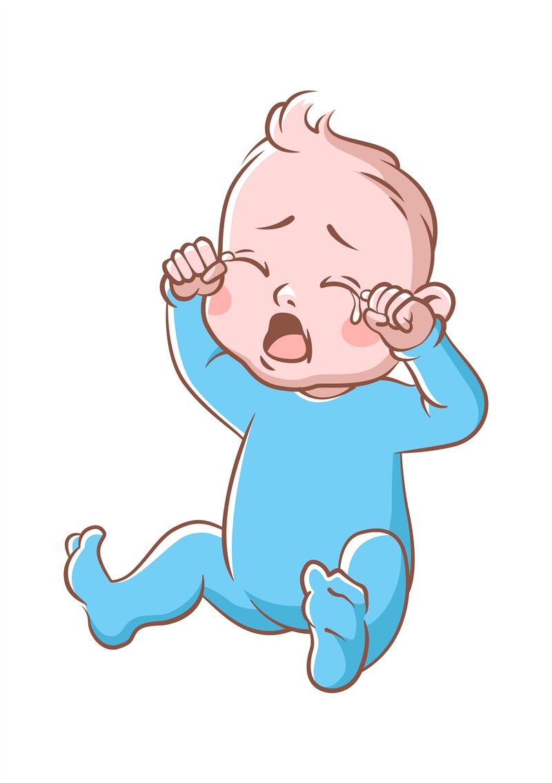 Baby boy crying. Funny toddler expression of sitting newborn isolated By  YummyBuum | TheHungryJPEG
