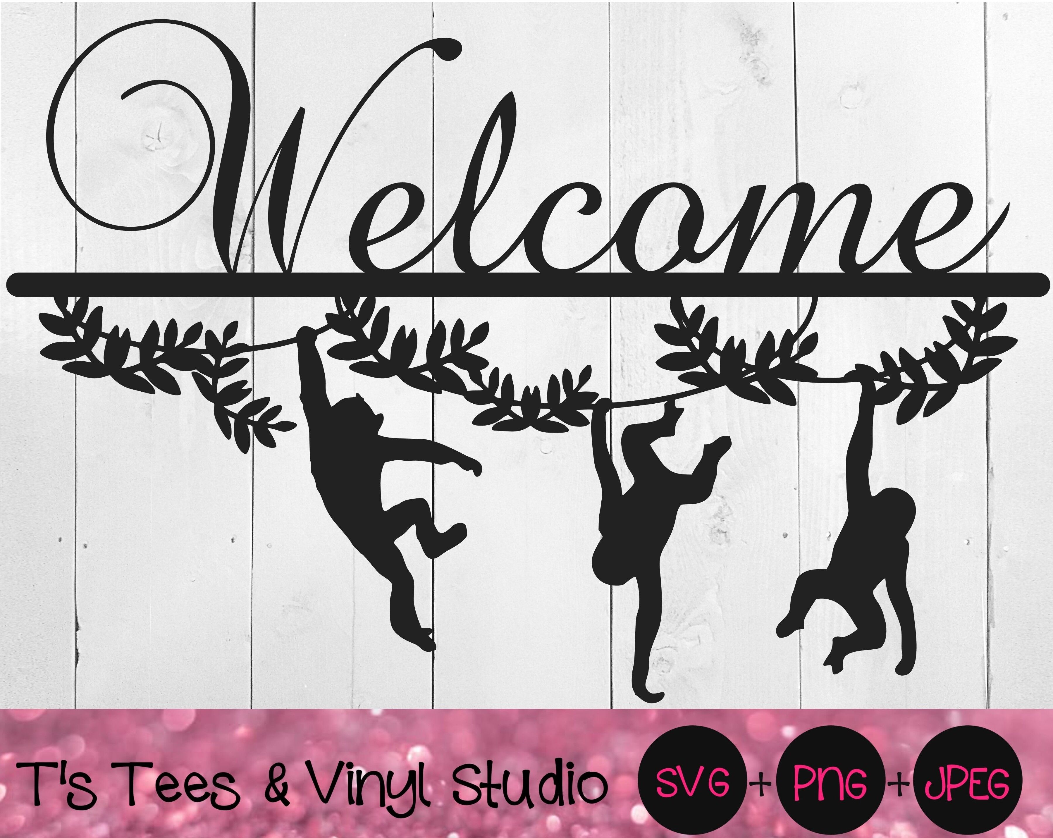 Download Welcome Svg Monkey Svg Monkey S Svg Jungle Svg Welcome To The Jung By T S Tees Vinyl Studio Thehungryjpeg Com