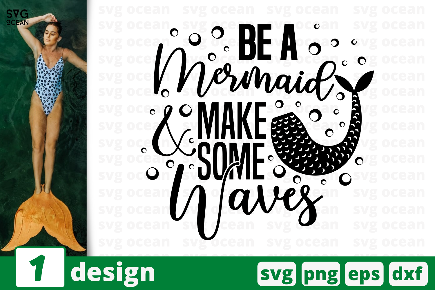 1 Be A Mermaid Swimming Quote Cricut Svg By Svgocean Thehungryjpeg Com