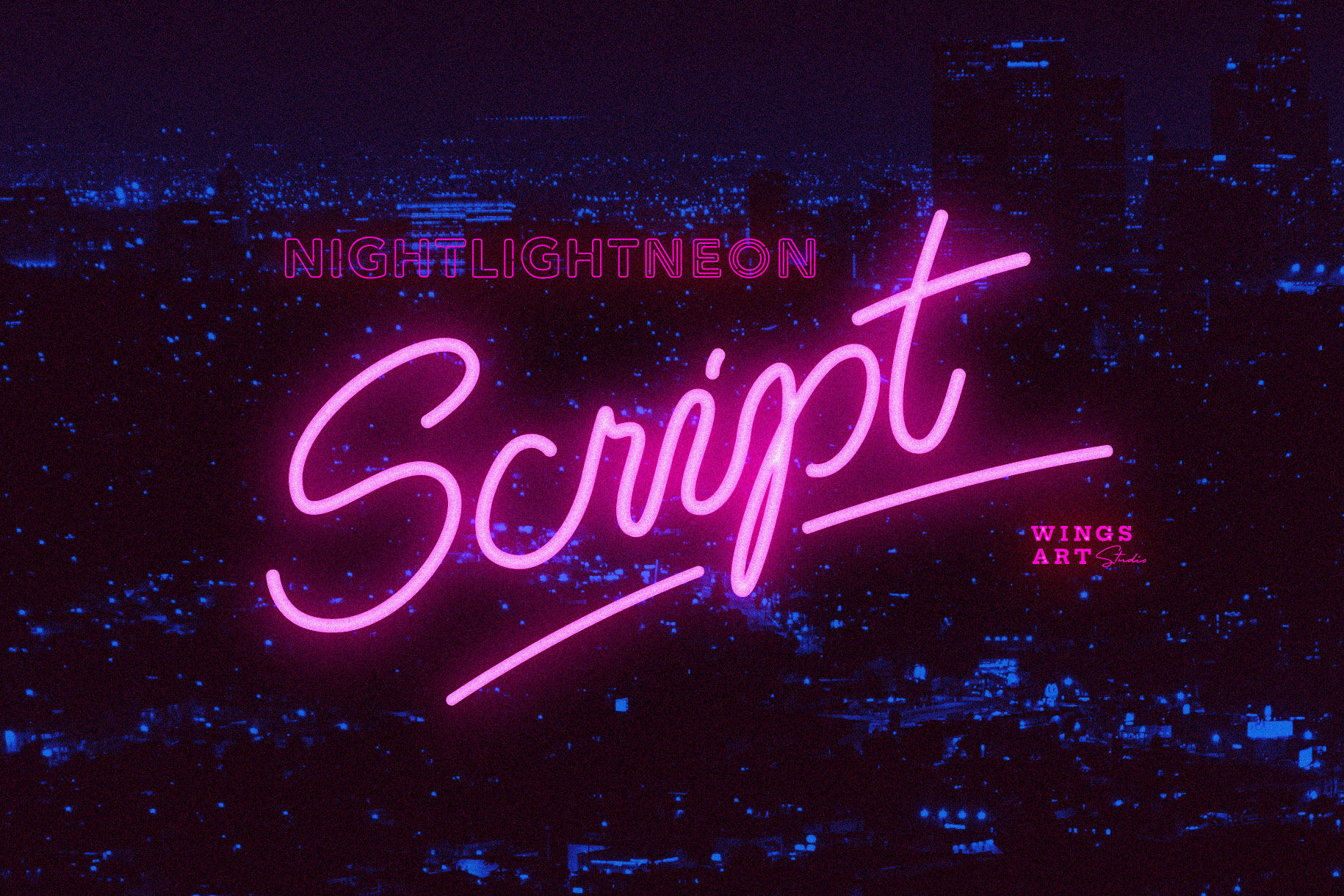 Neon Script Font And Graphic Presets By Wingsart Thehungryjpeg Com