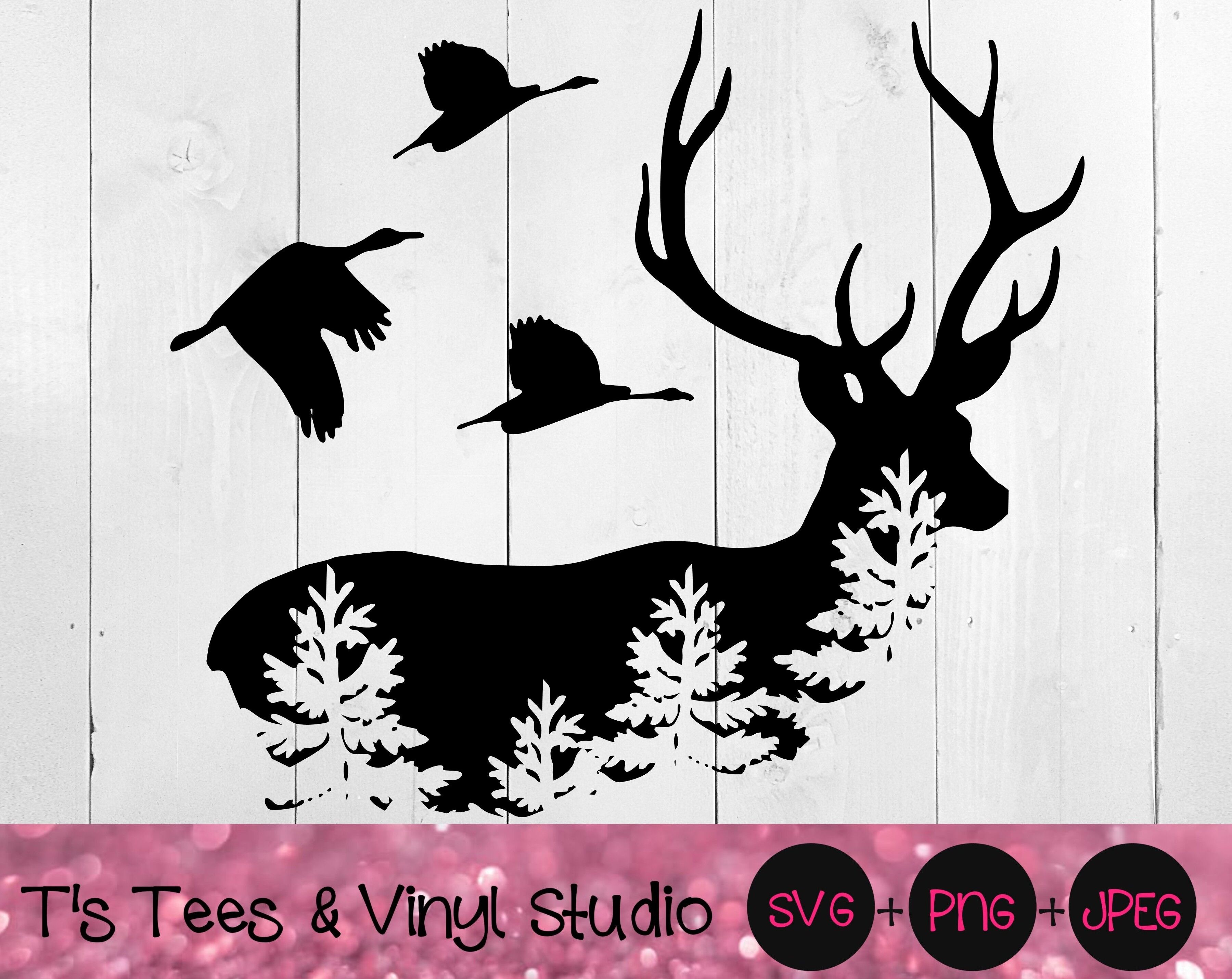 Deer Svg Geese Svg Hunting Svg Wildlife Svg Goose Svg Woods Svg By T S Tees Vinyl Studio Thehungryjpeg Com