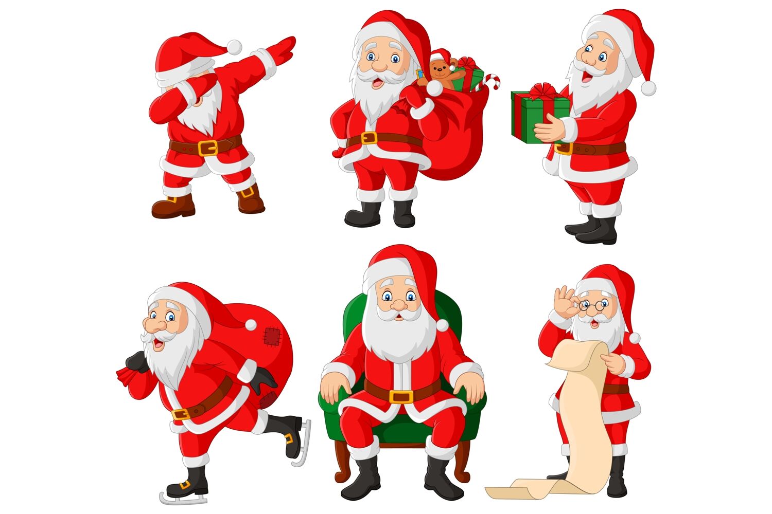 Santa Claus ClipArt Set Graphic By tigatelu | TheHungryJPEG